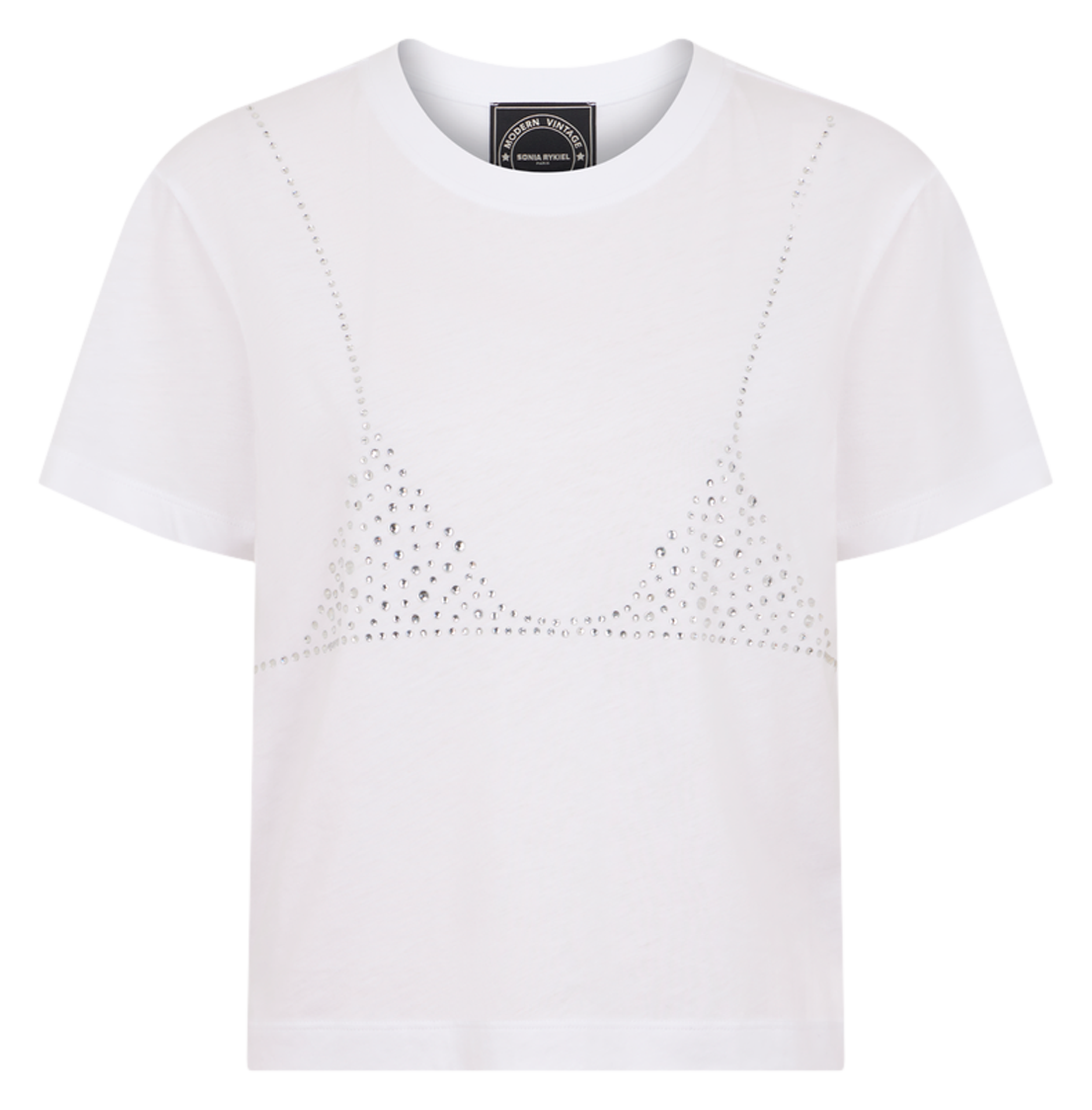 Organic cotton trompe l'oeil t-shirt SONIA RYKIEL White