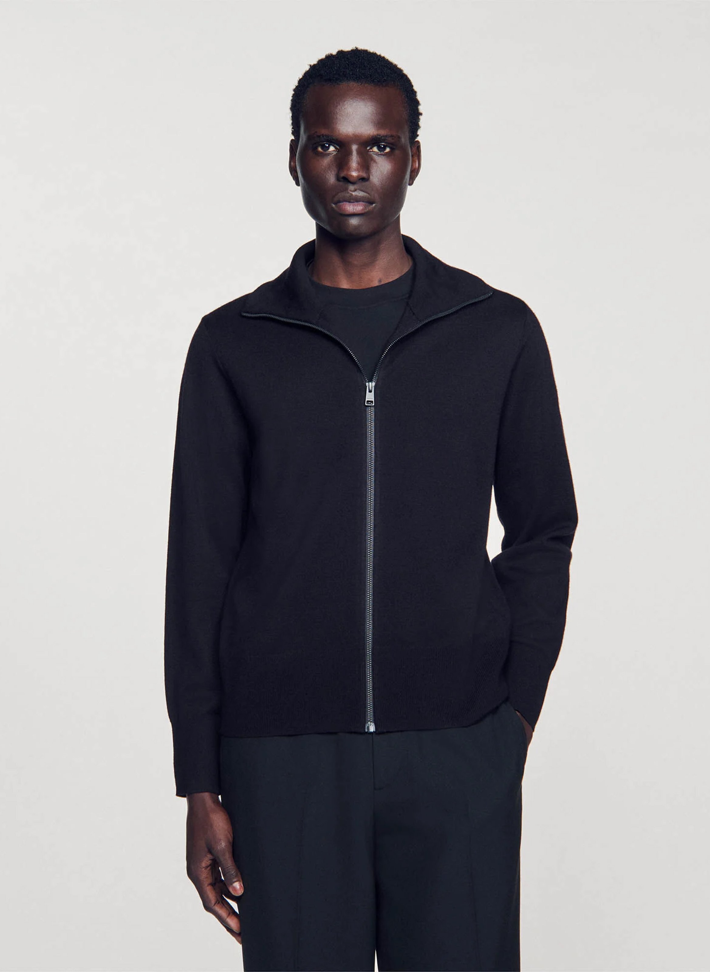 Gilet zippé en laine SANDRO