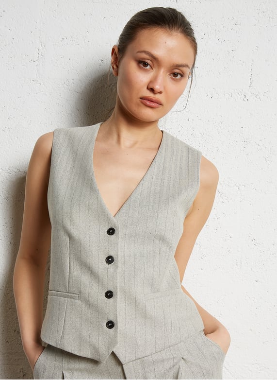 Sleeveless Gilet Costume Zara Gilet De Costume Femme Vert Foncé