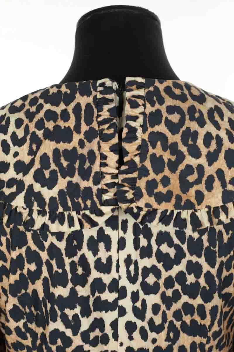 Cotton dress GANNI - Seconde Main Beige