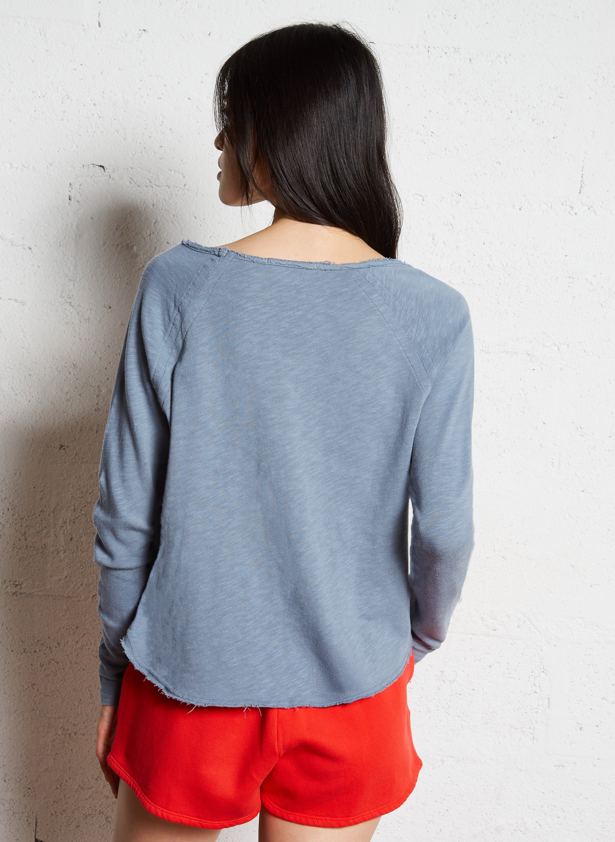 Katoenen T-shirt met boothals AMERICAN VINTAGE Grijs