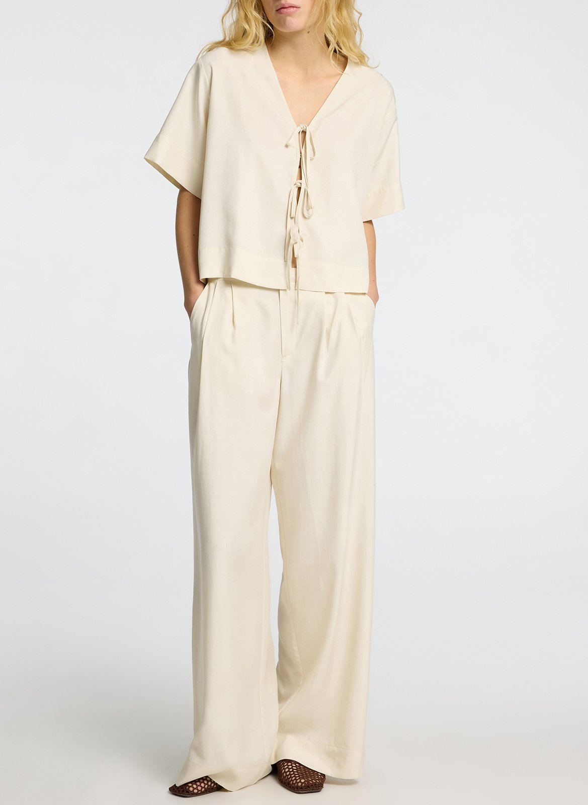 V-neck blouse SELECTED Beige