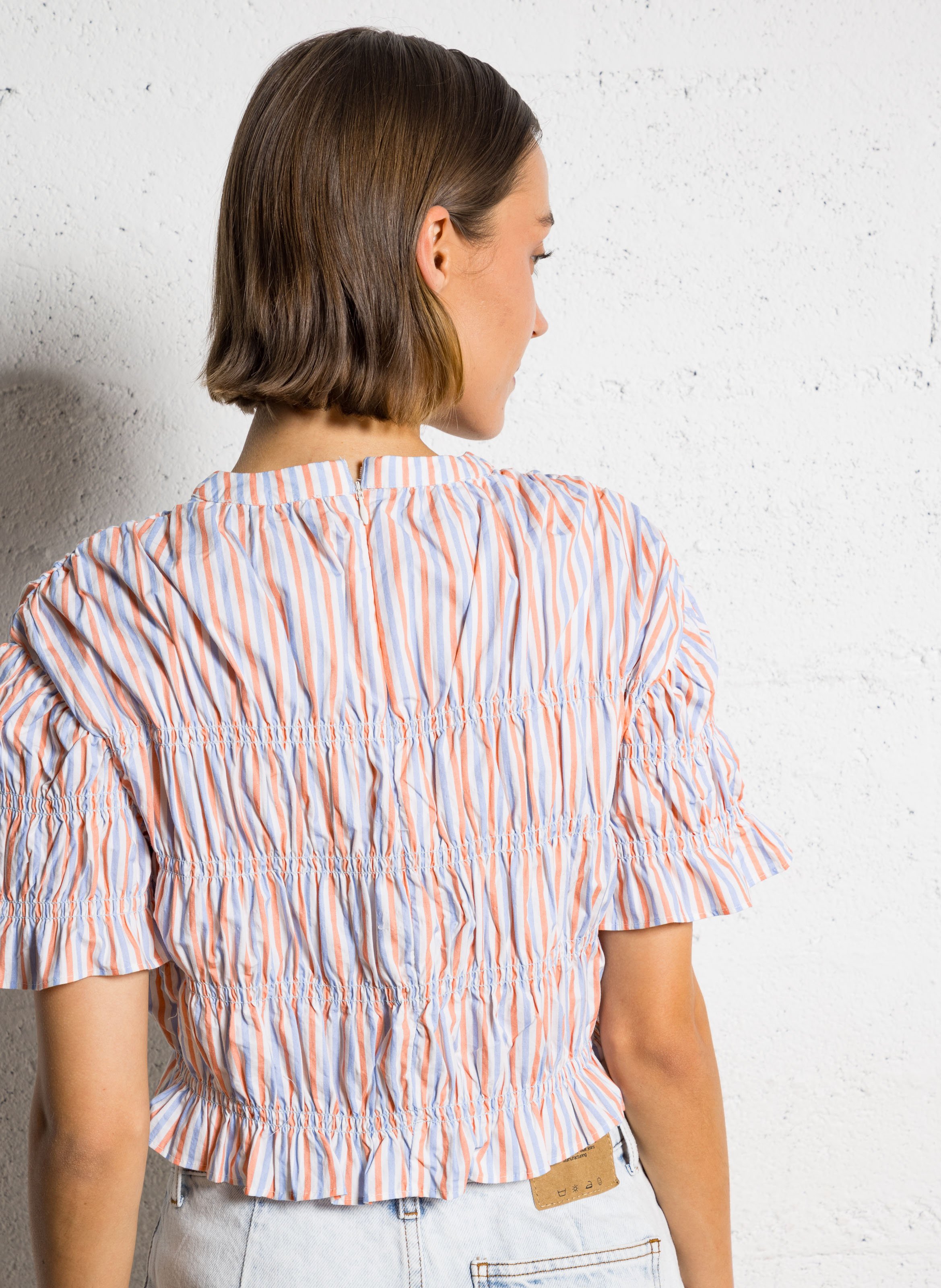 Loose-fit check cotton blouse THE TINY BIG SISTER Multicolored