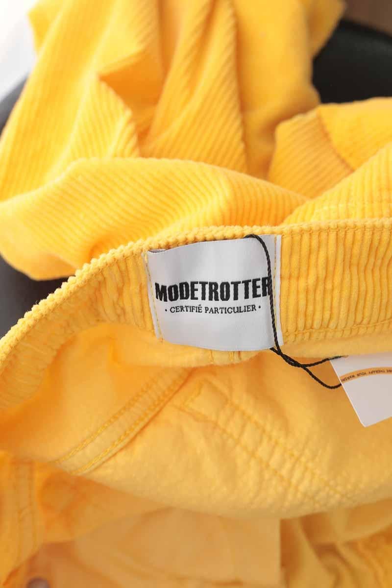 Pantalon droit en coton MODETROTTER - Seconde Main Jaune