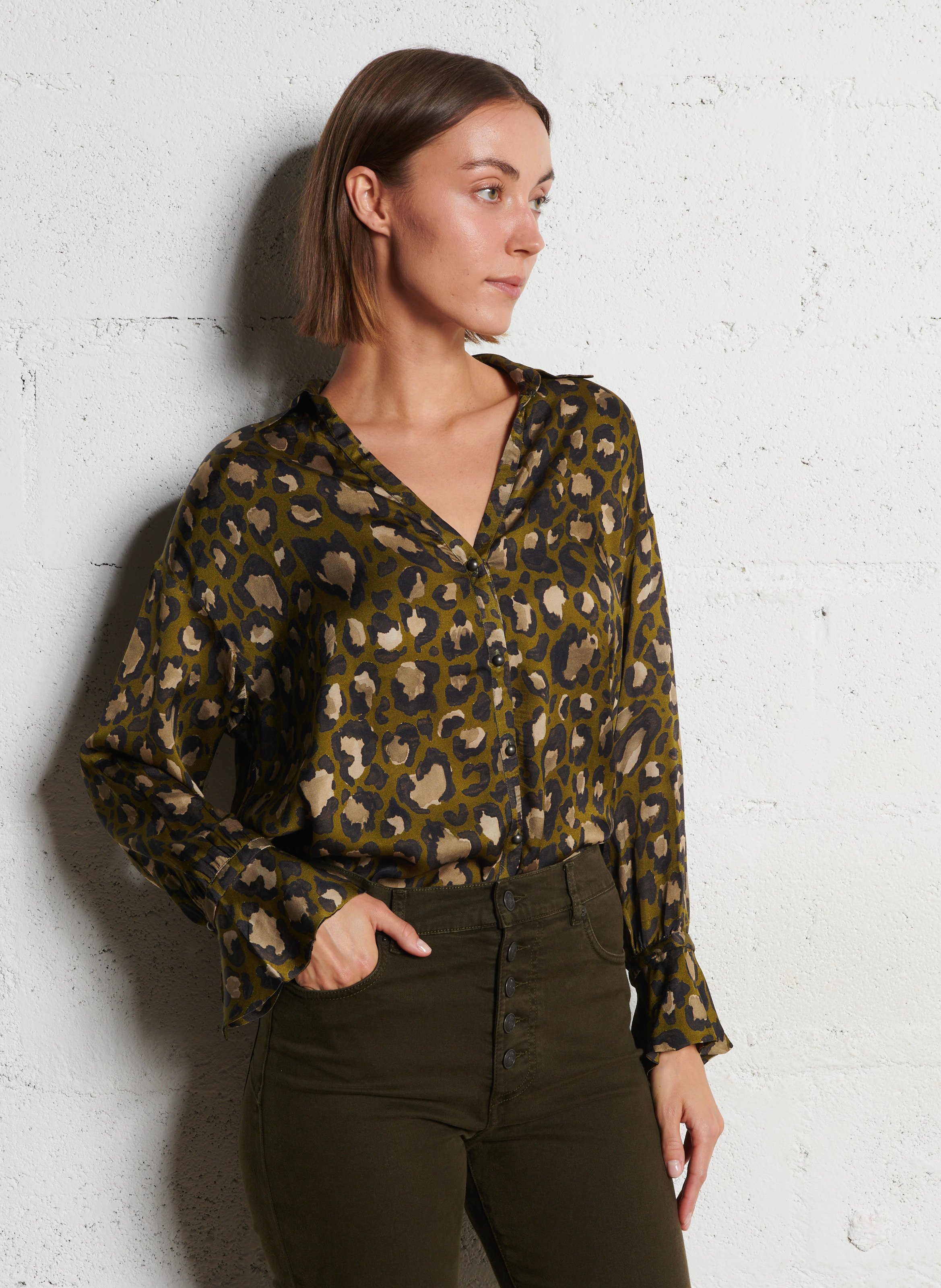 Chemise col classique  IKKS Kaki