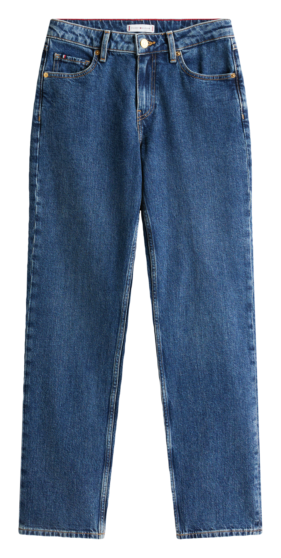 Jean droit en coton mélangé TOMMY HILFIGER Bleu