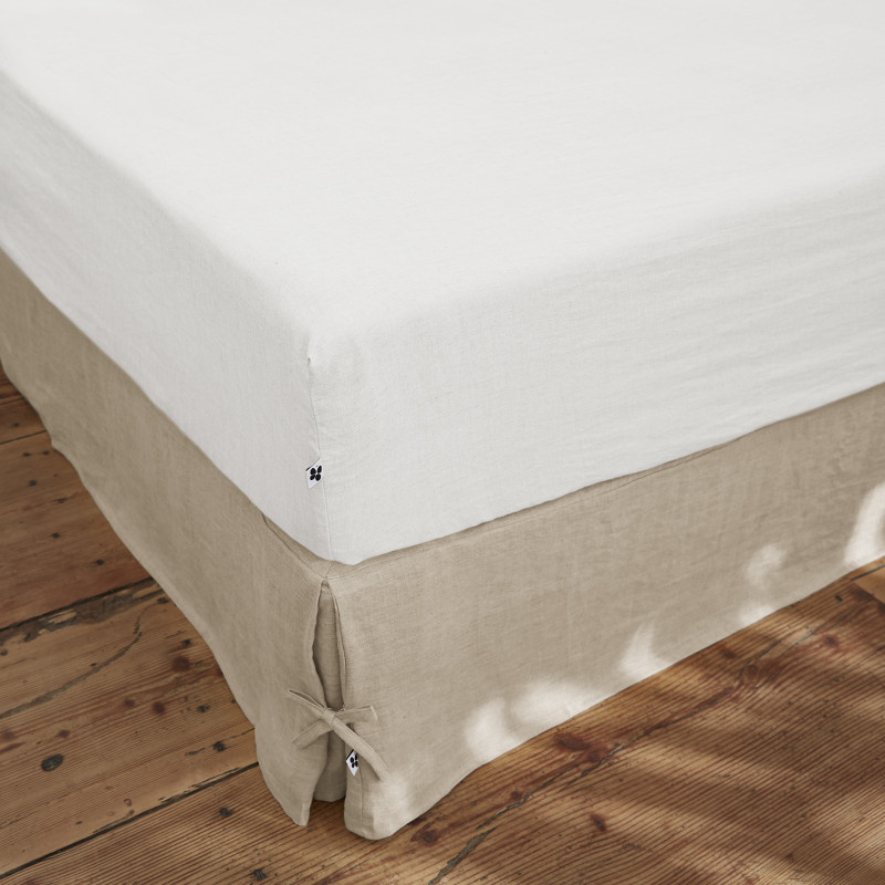 Fitted sheet "soline" all sizes washed linen L'EFFET PAPILLON