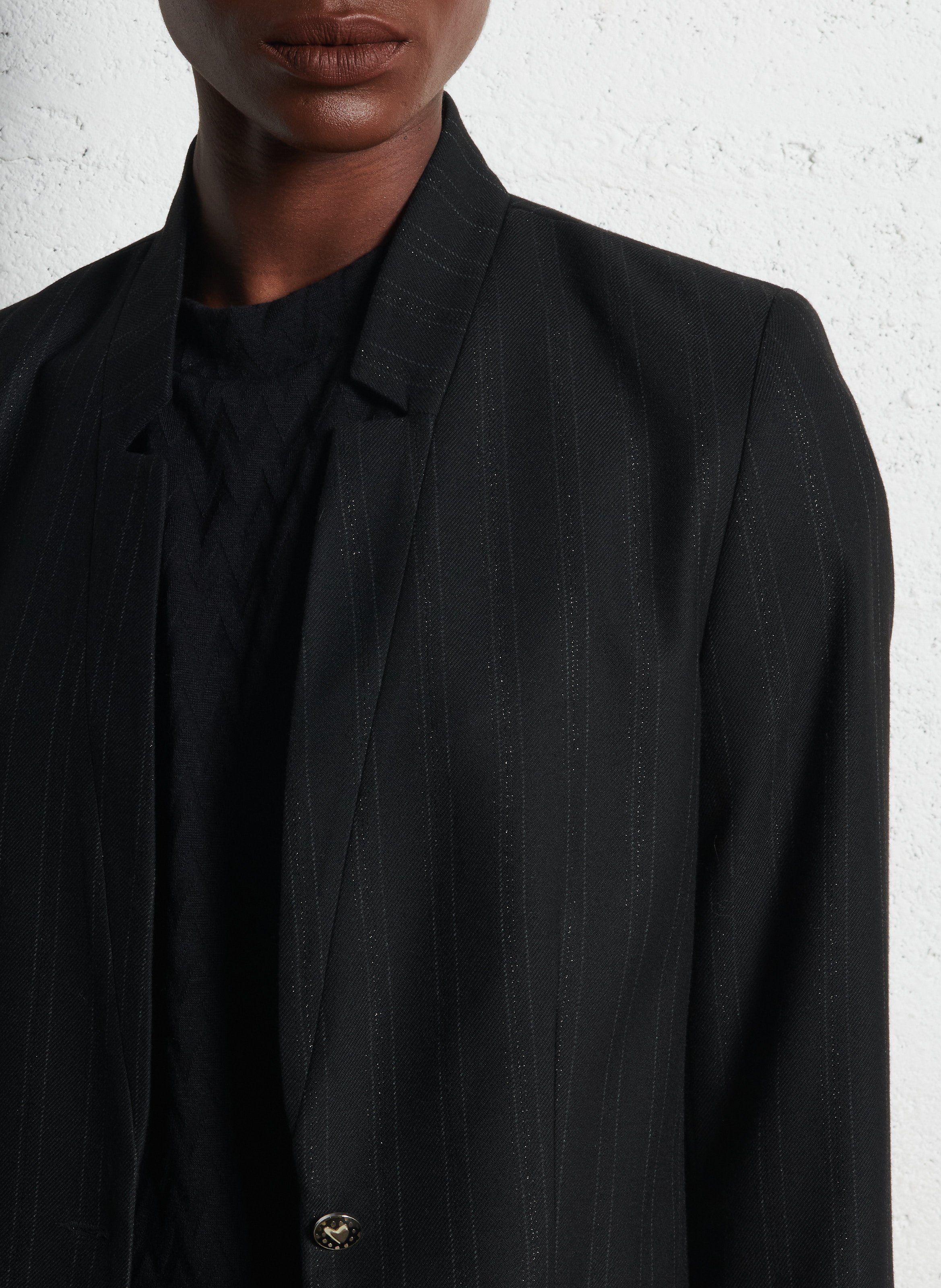 Striped suit jacket I CODE Black