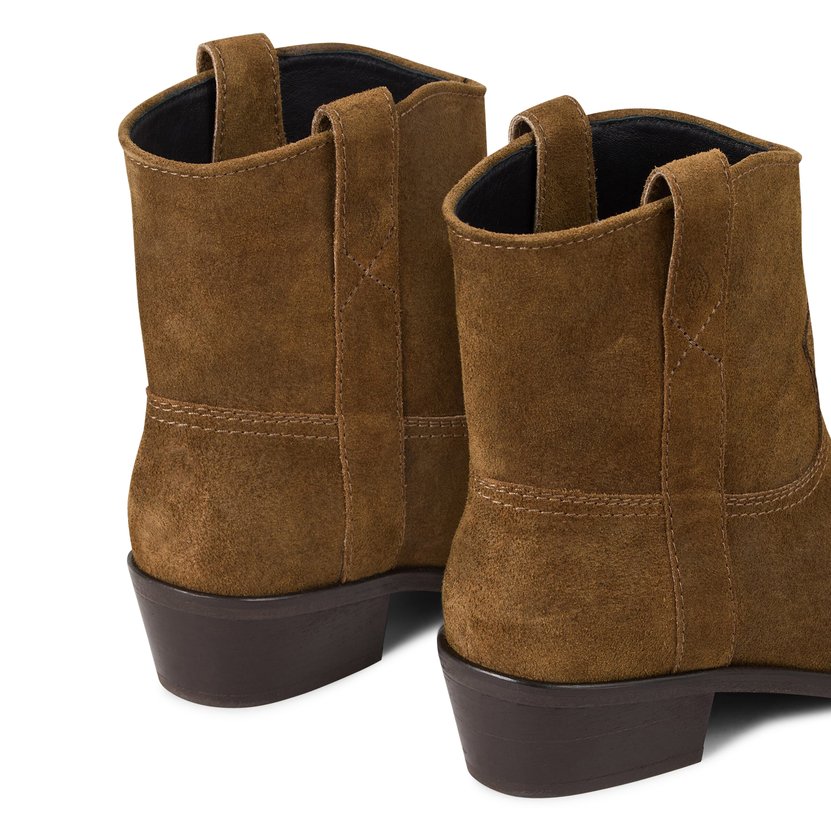 Bottines western en cuir suédé BA&SH Marron