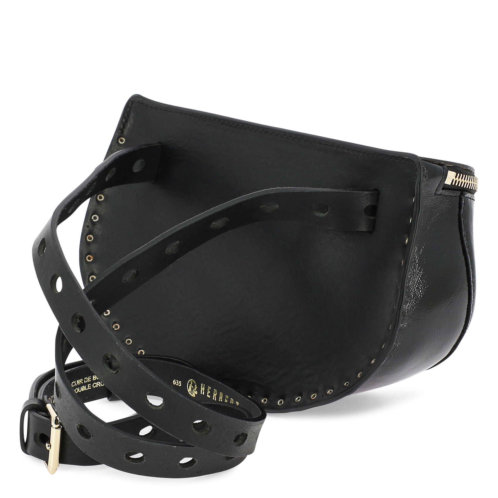 Hüfttasche aus Lackleder HERBERT FRERE SOEUR Schwarz
