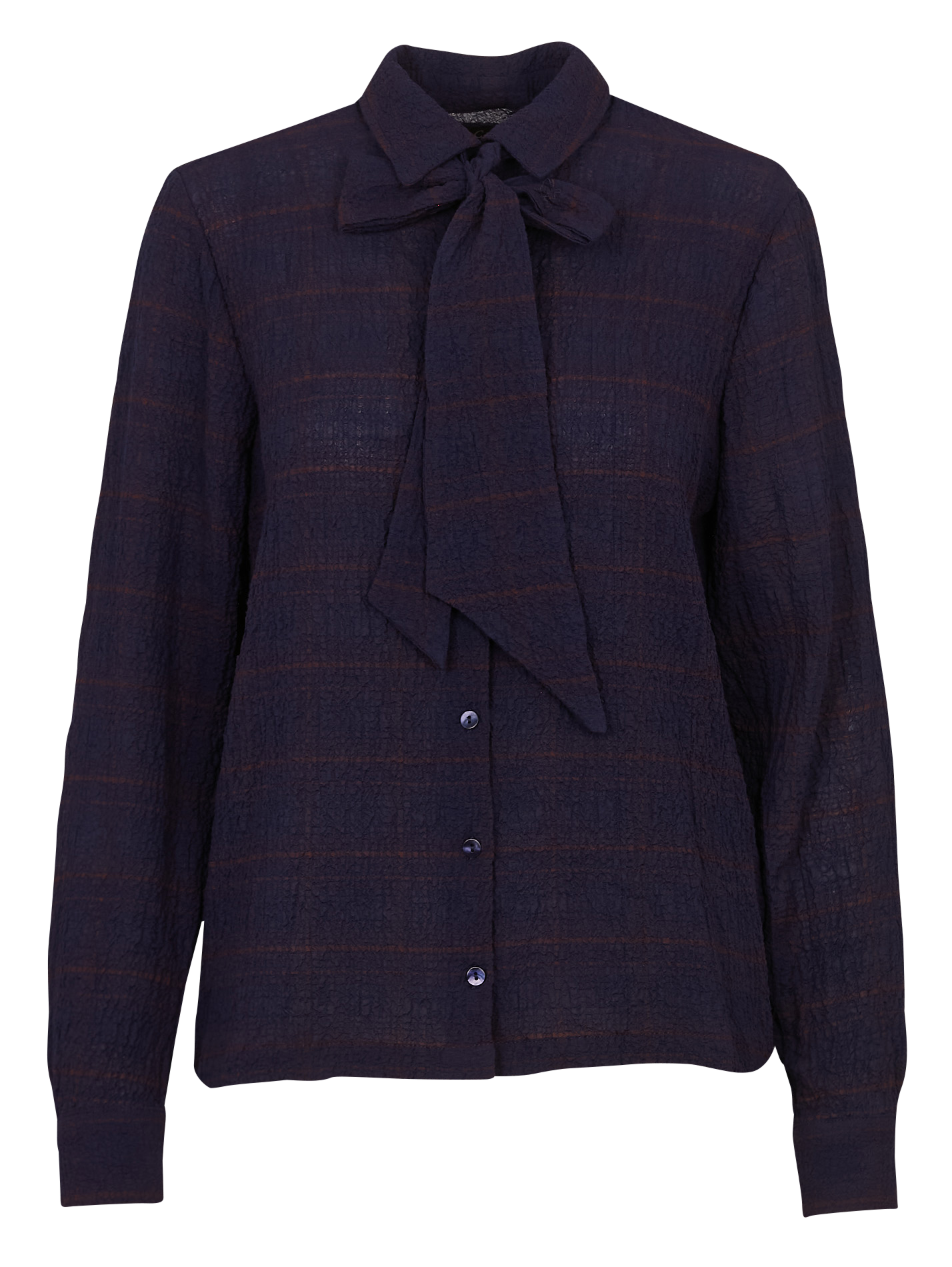 Rechte, geruite blouse met klassieke kraag COTELAC Blauw