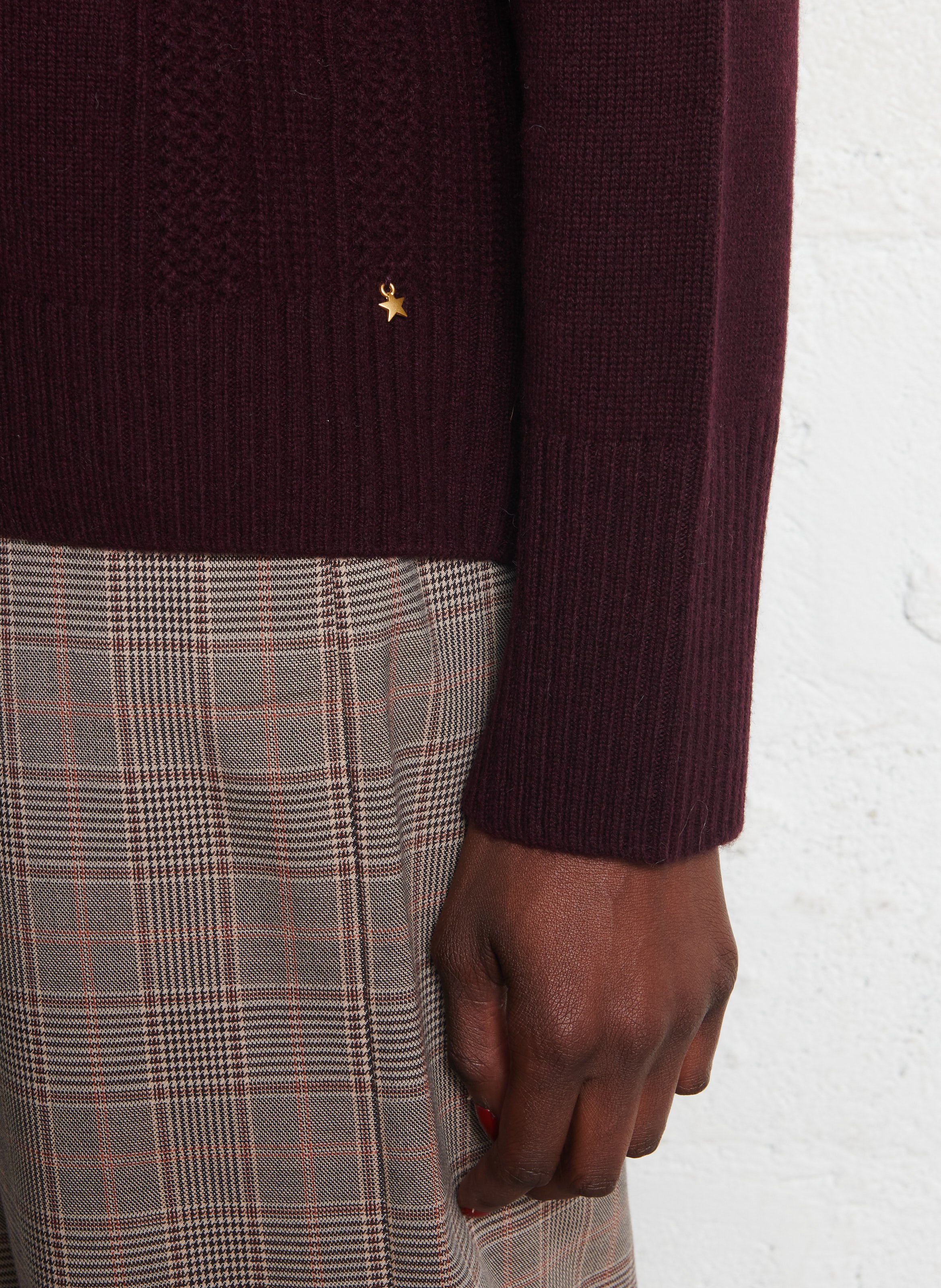 Trui met opstaande kraag DES PETITS HAUTS Bruin