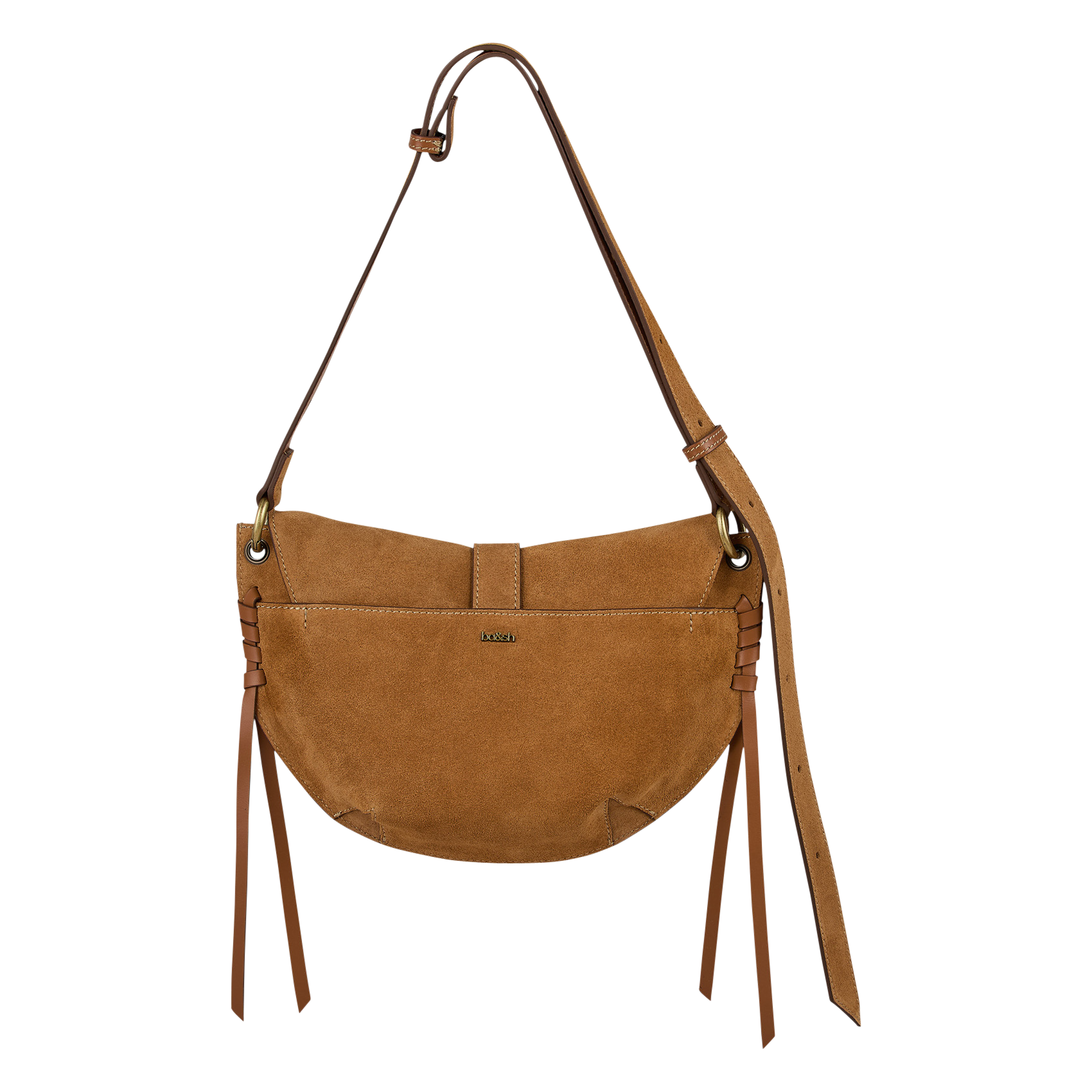 Sac bandoulière demi-lune en cuir BA&SH Marron