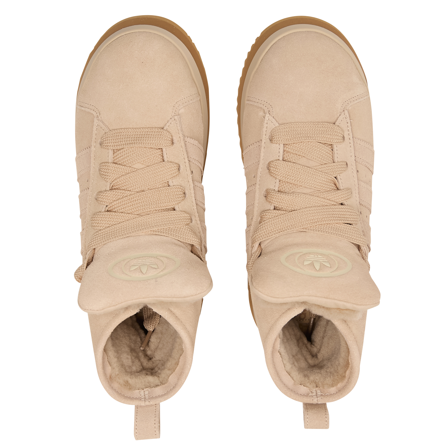 High-top leather flatform sneakers ADIDAS Beige