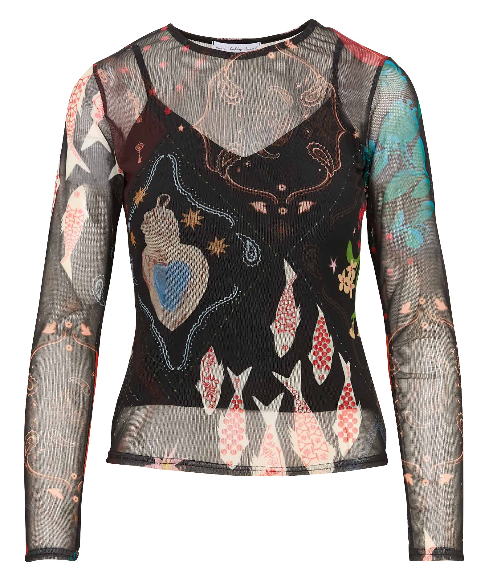 Round-neck mesh top NEVER FULLY DRESSED Multicolored