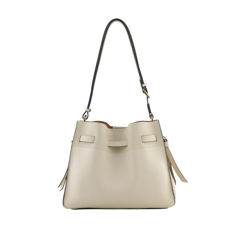 Shoulder bag - cowhide leather POURCHET Beige