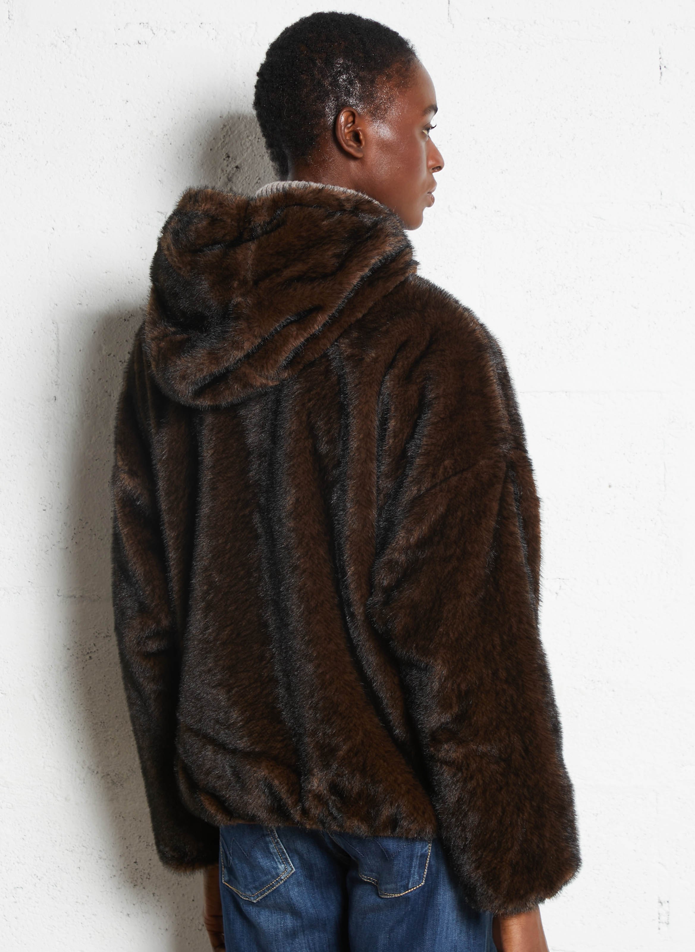 Doudoune col capuche LA PETITE ETOILE Marron