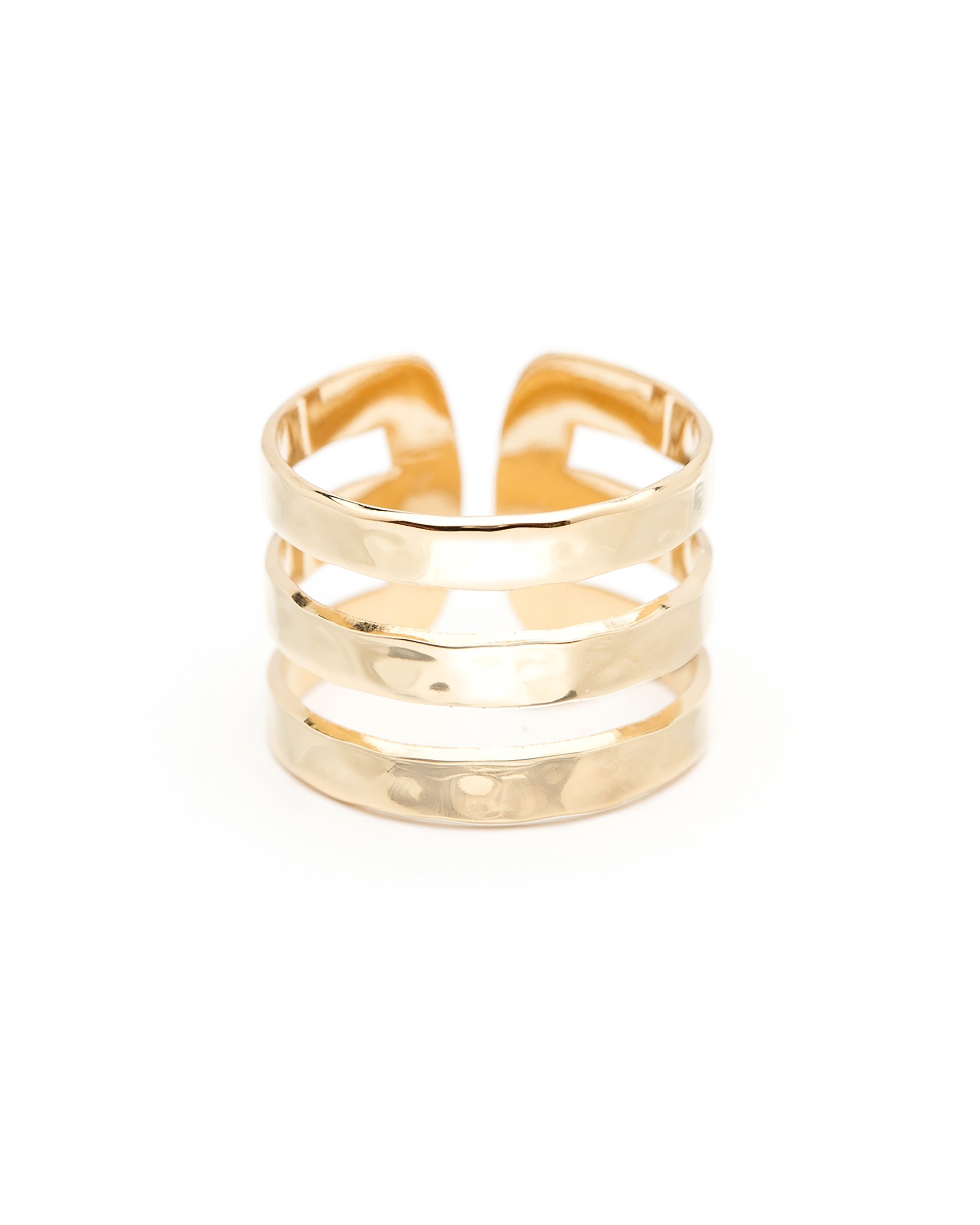 Hammered gold-plated ring MONSIEUR SIMONE