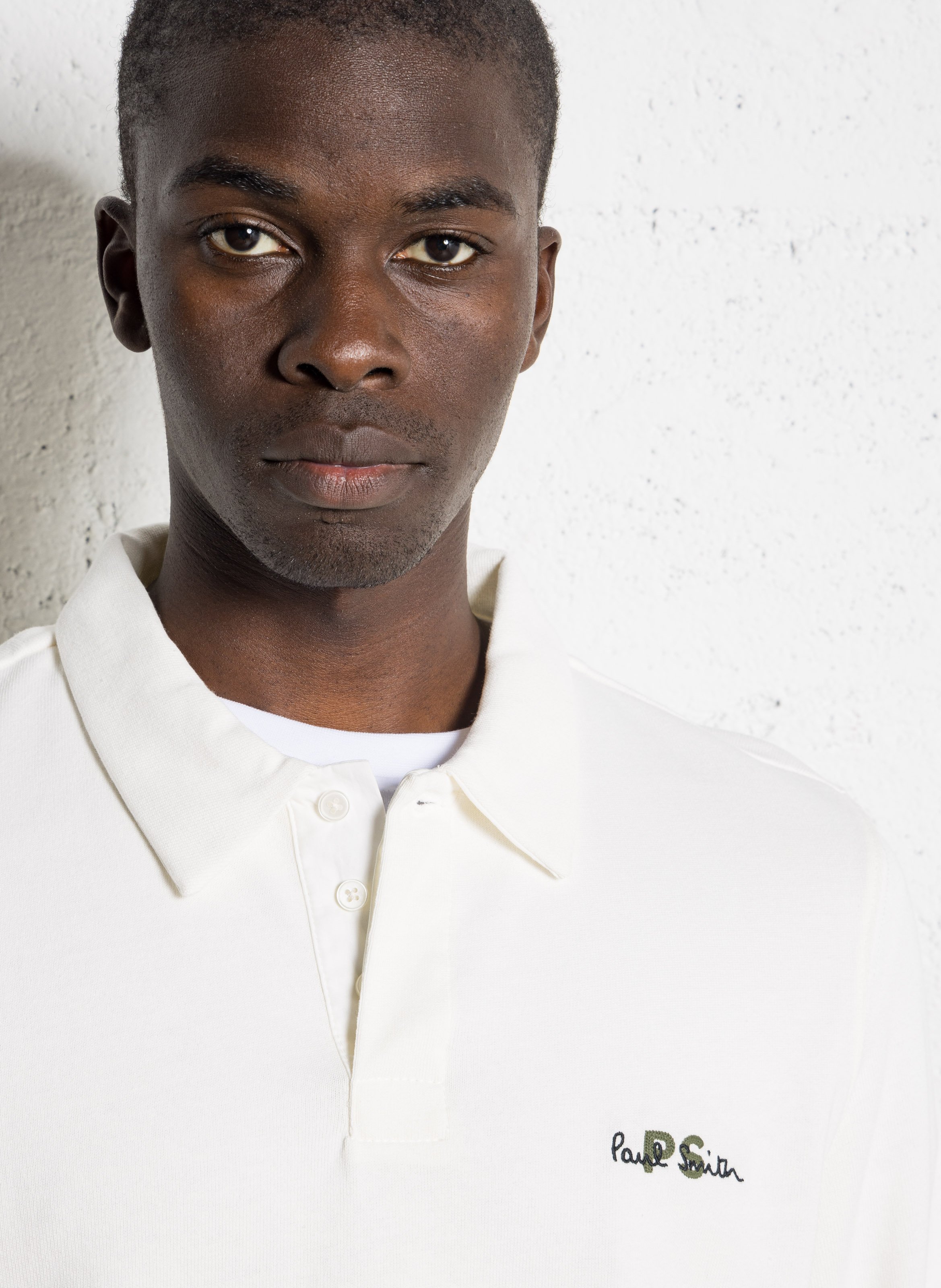 Regular long-sleeved polo with chest embroidery PAUL SMITH White