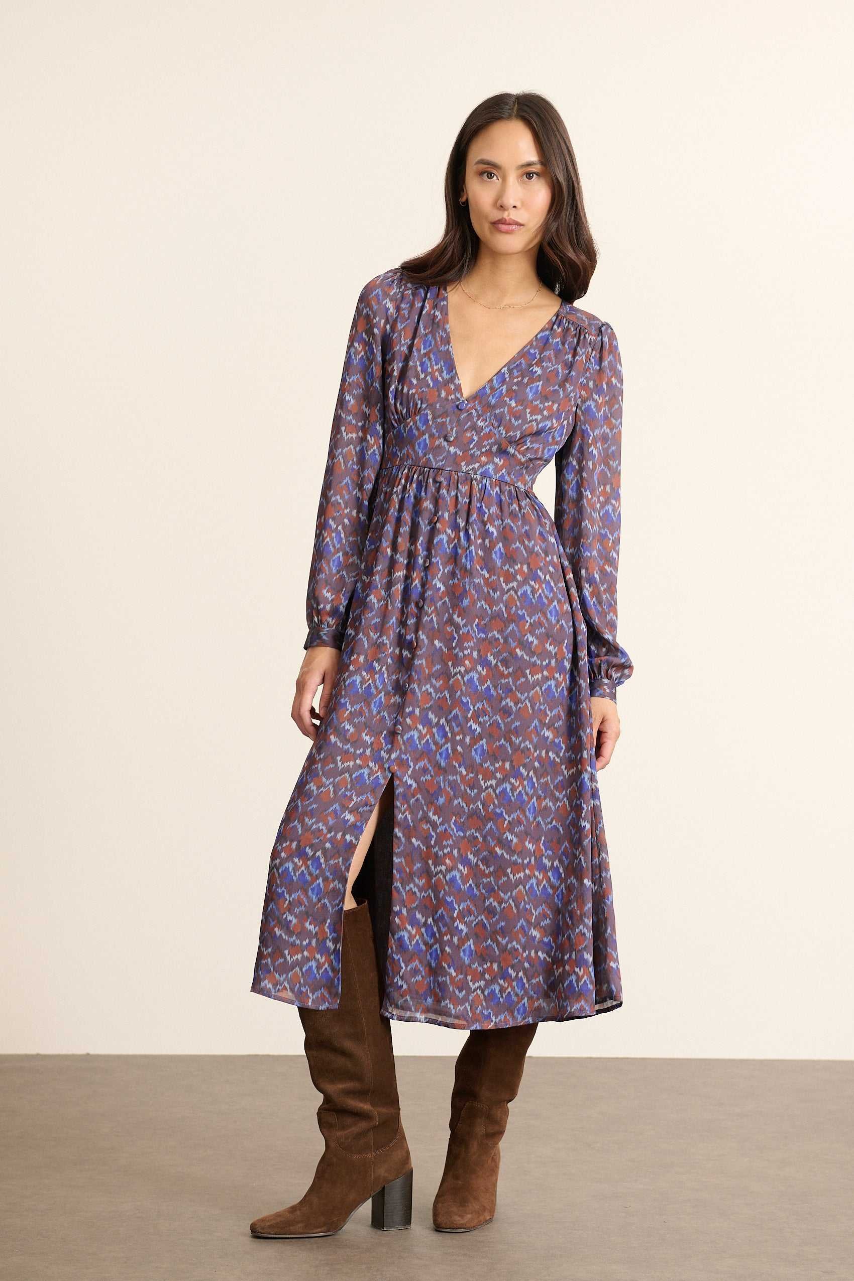 Printed midi dress GARANCE PARIS Blue