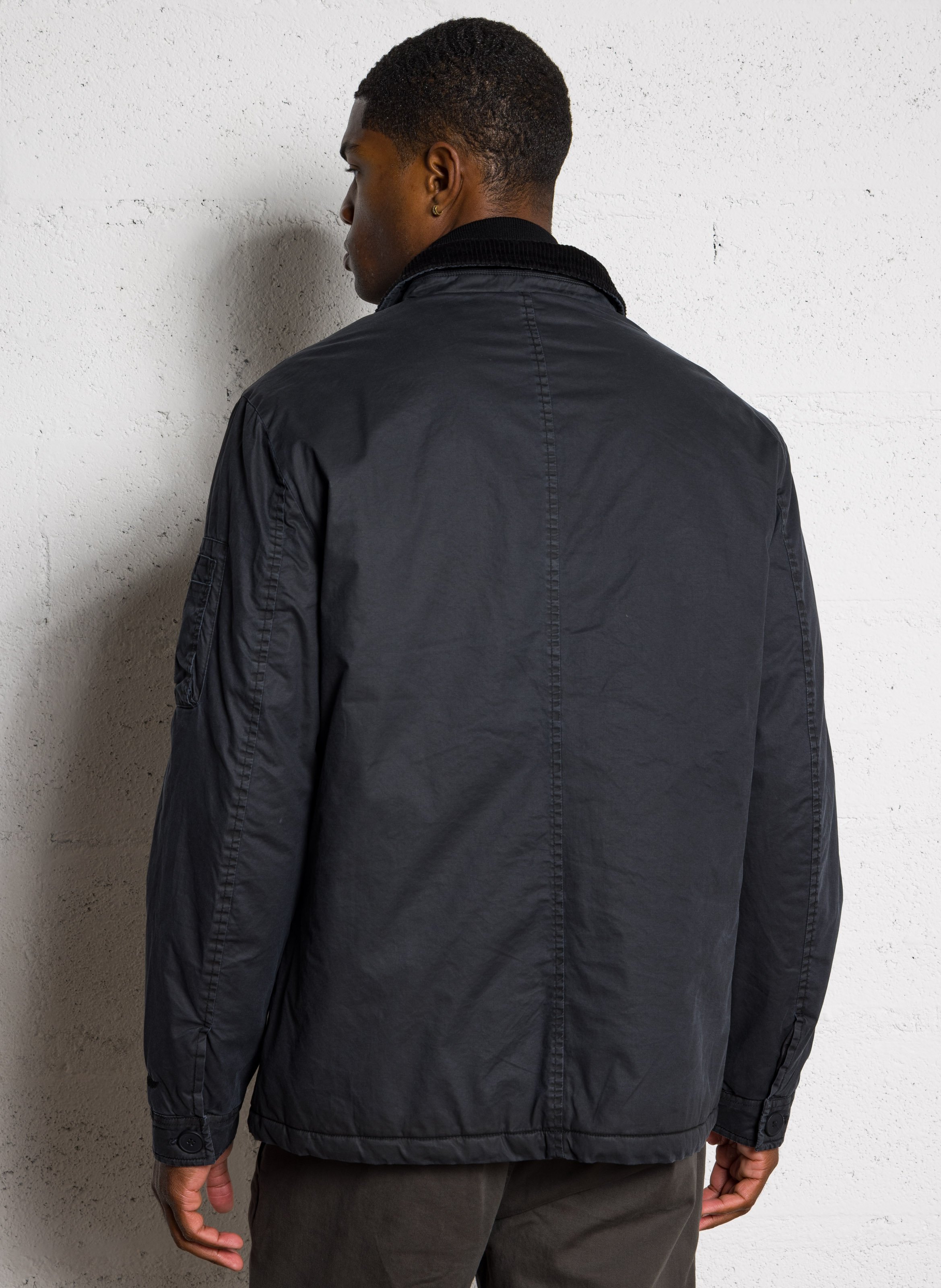 Veste boutonnée à col revers velours côtelé BOMBERS ORIGINAL Noir