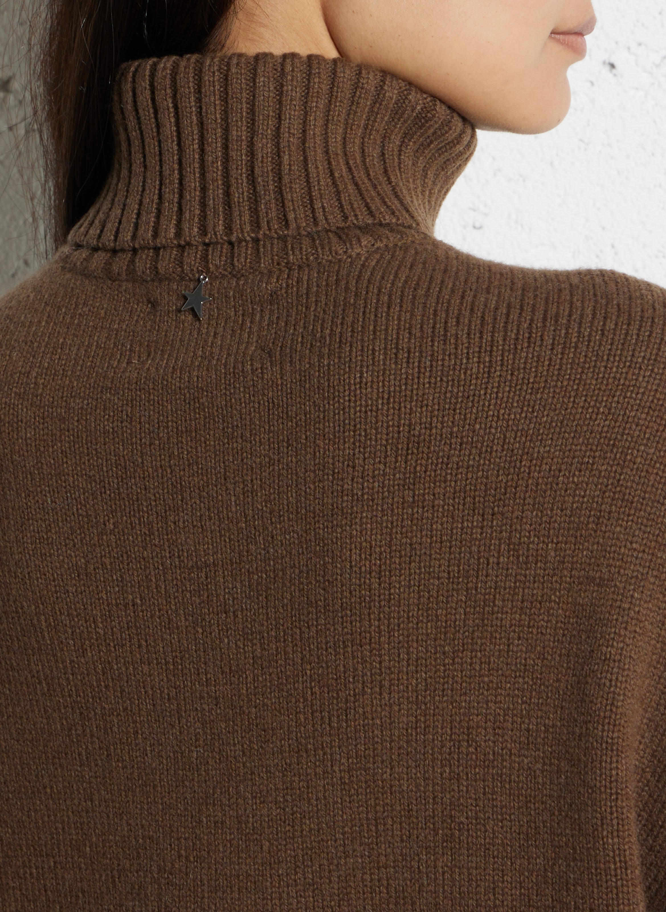 Pull col roulé en laine  SUD EXPRESS Marron