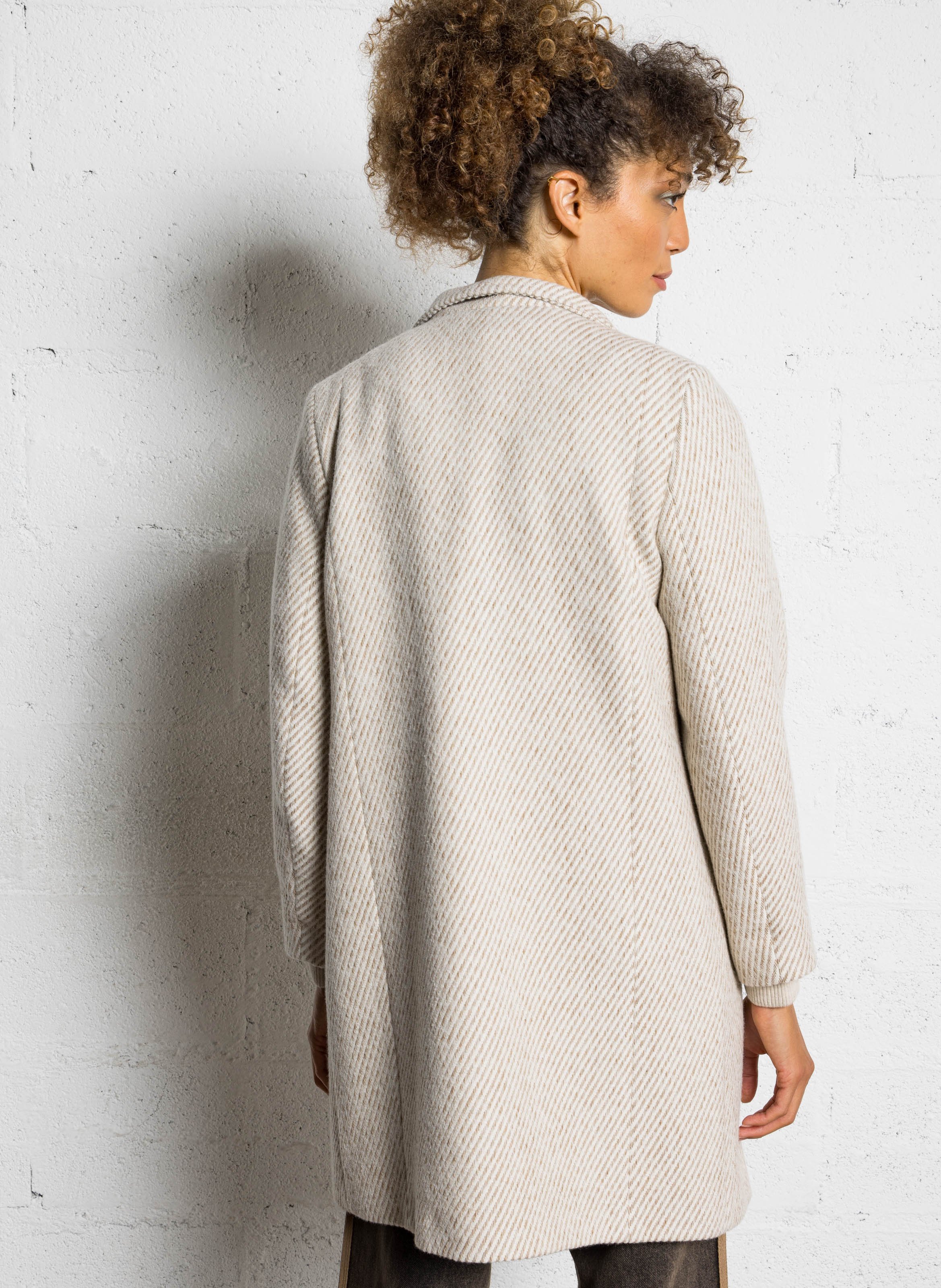 Alpaca wool coat  I CODE White