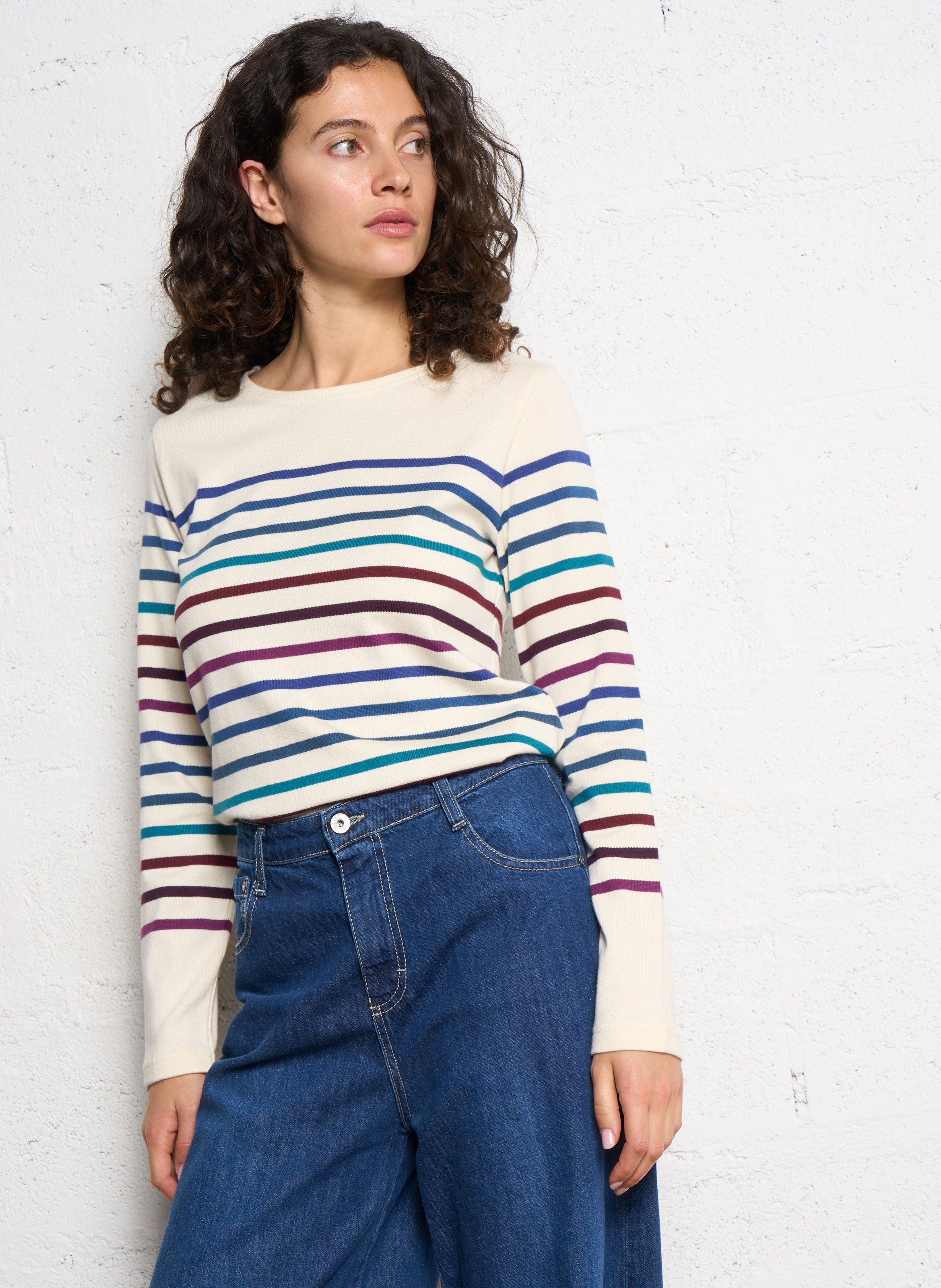 Marinière col rond en coton ARMOR LUX Bleu