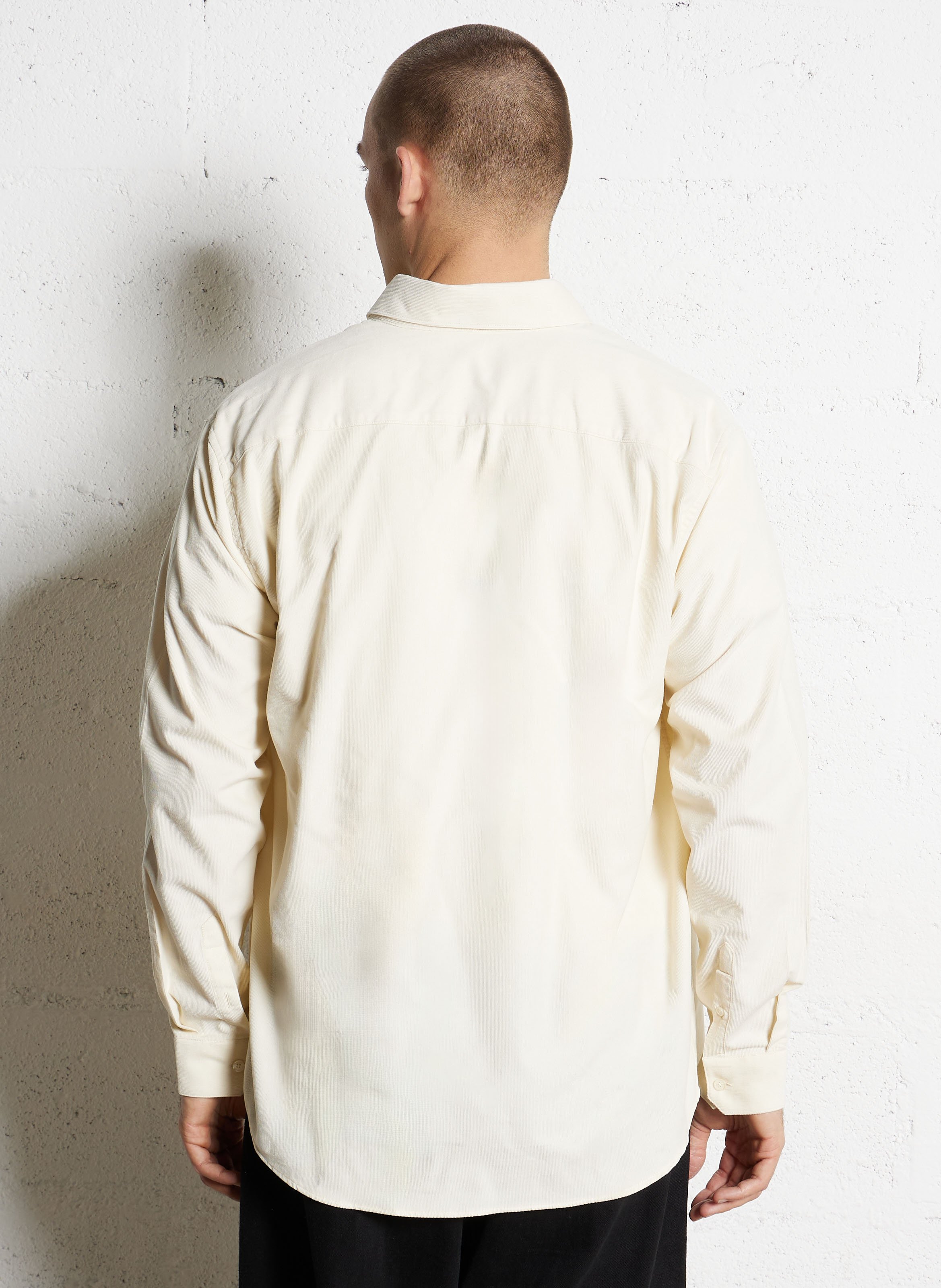 Gerade geschnittenes, geripptes Baumwollhemd AU PRINTEMPS PARIS Beige