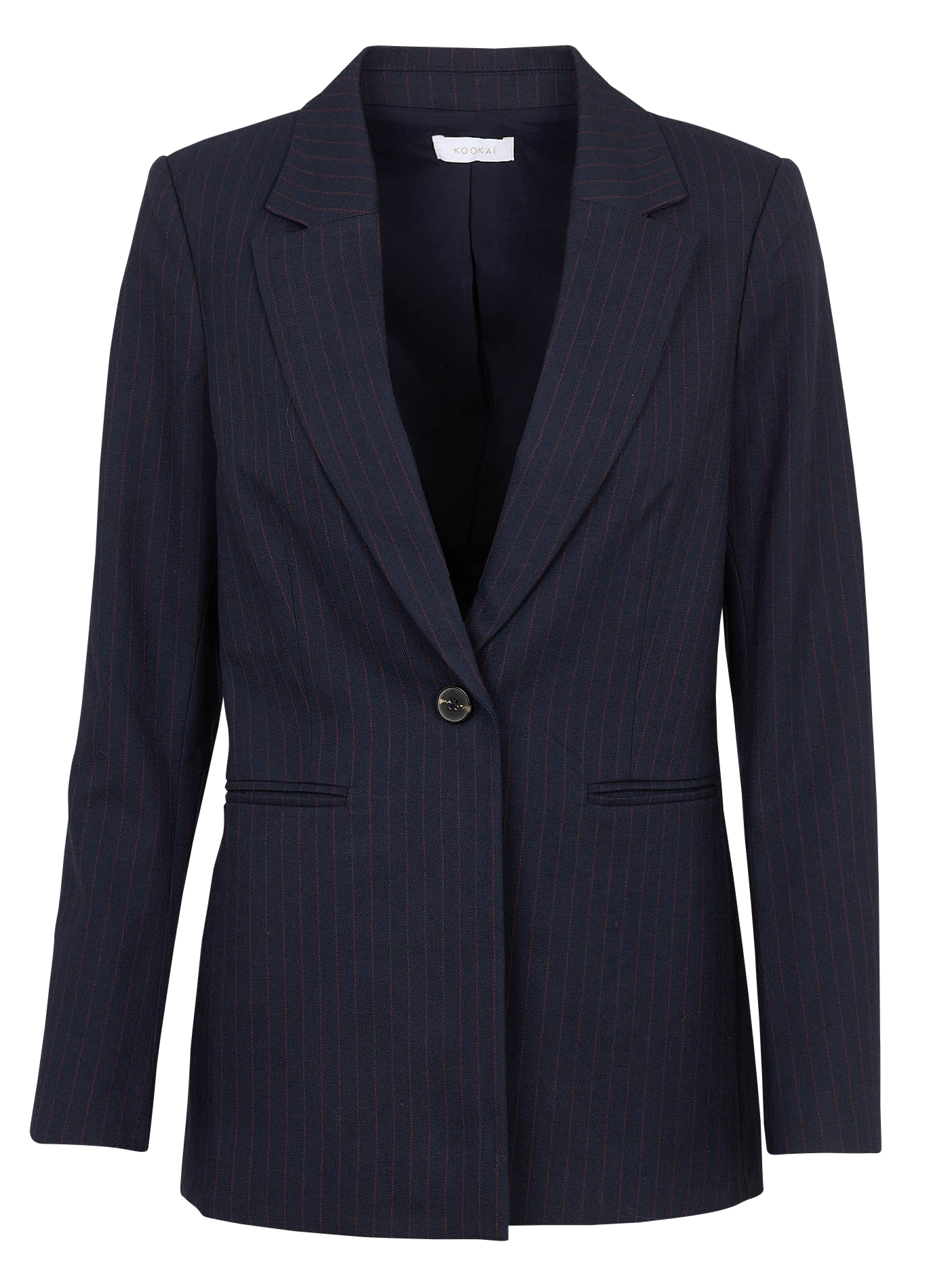 Veste droite col tailleur à rayures KOOKAI Bleu