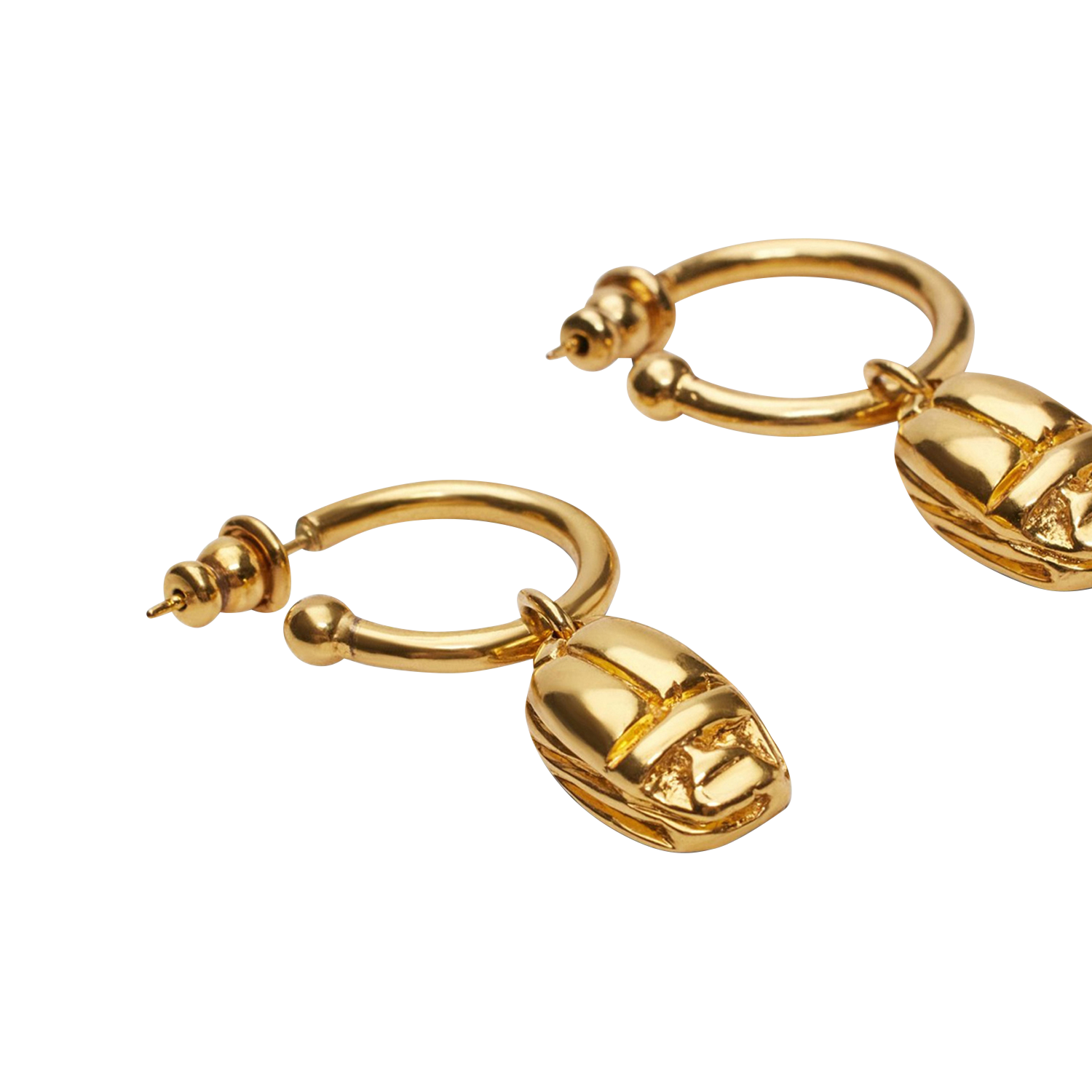 Earrings with sculpted pendant hoops VANESSA BRUNO Golden