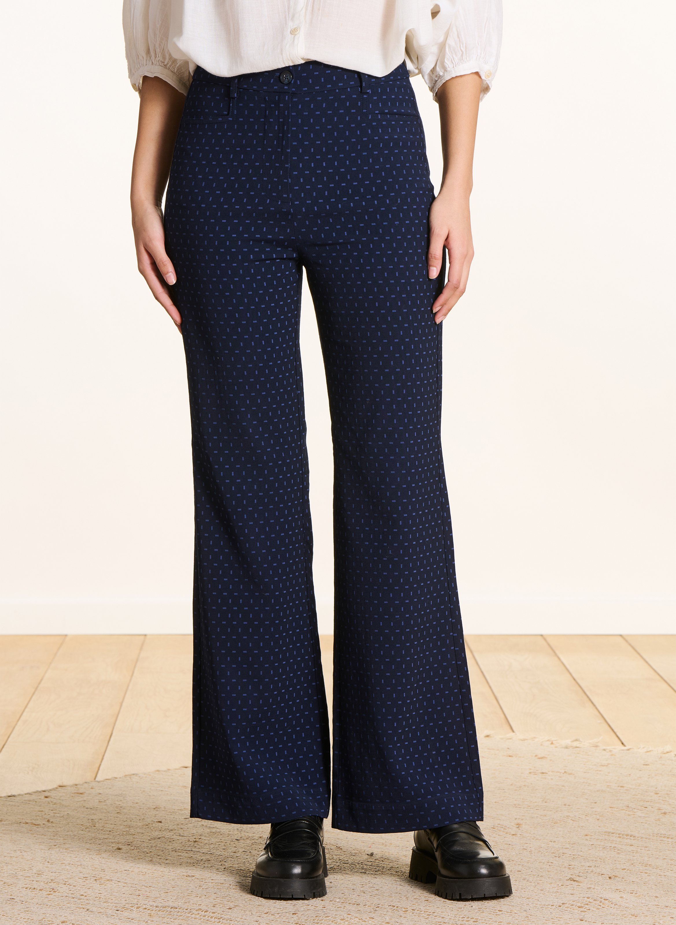 Pantalon flare en jacquard imprimé LA FEE MARABOUTEE Multicolore