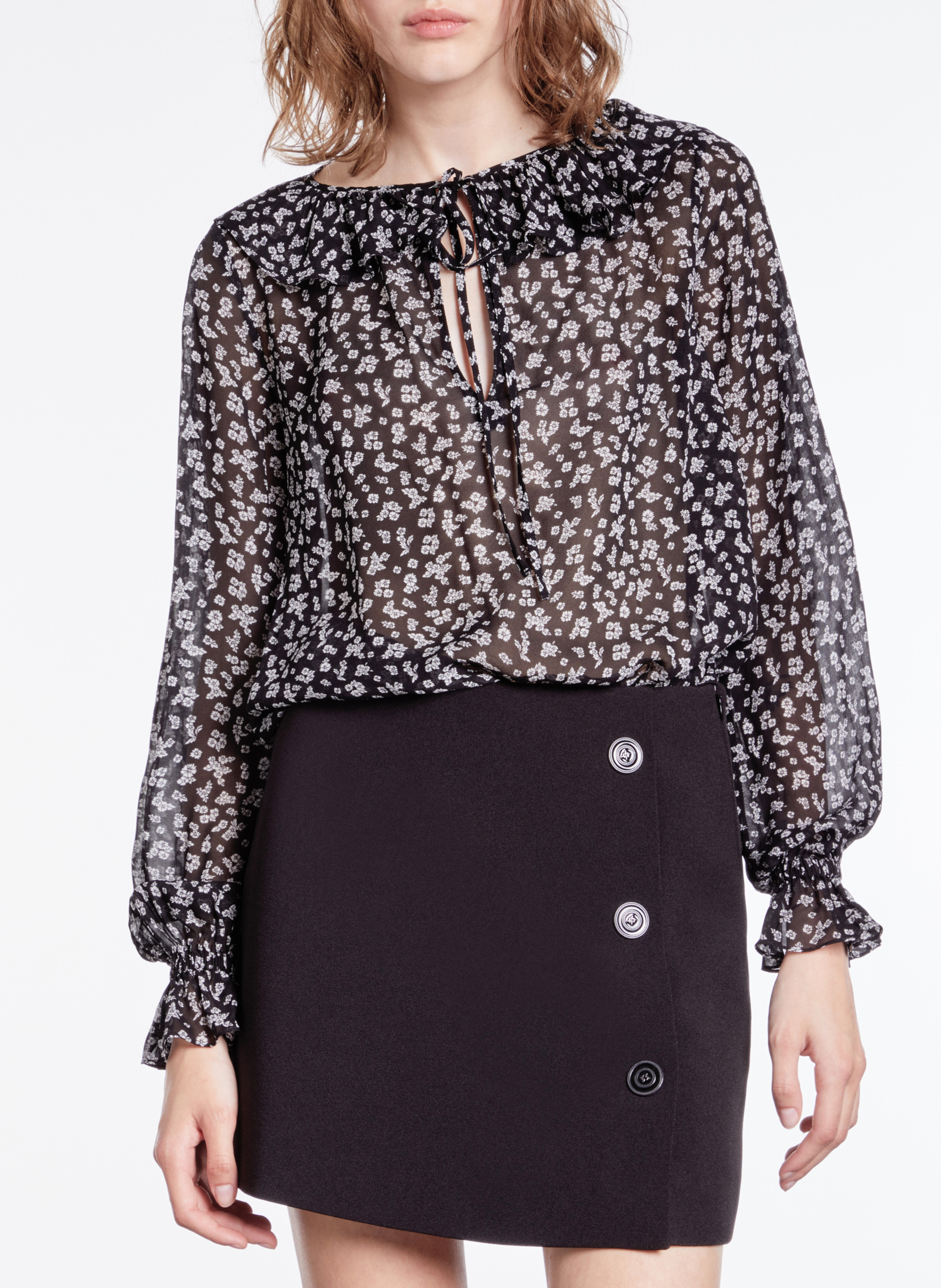 Blouse col tunisien  THE KOOPLES Noir