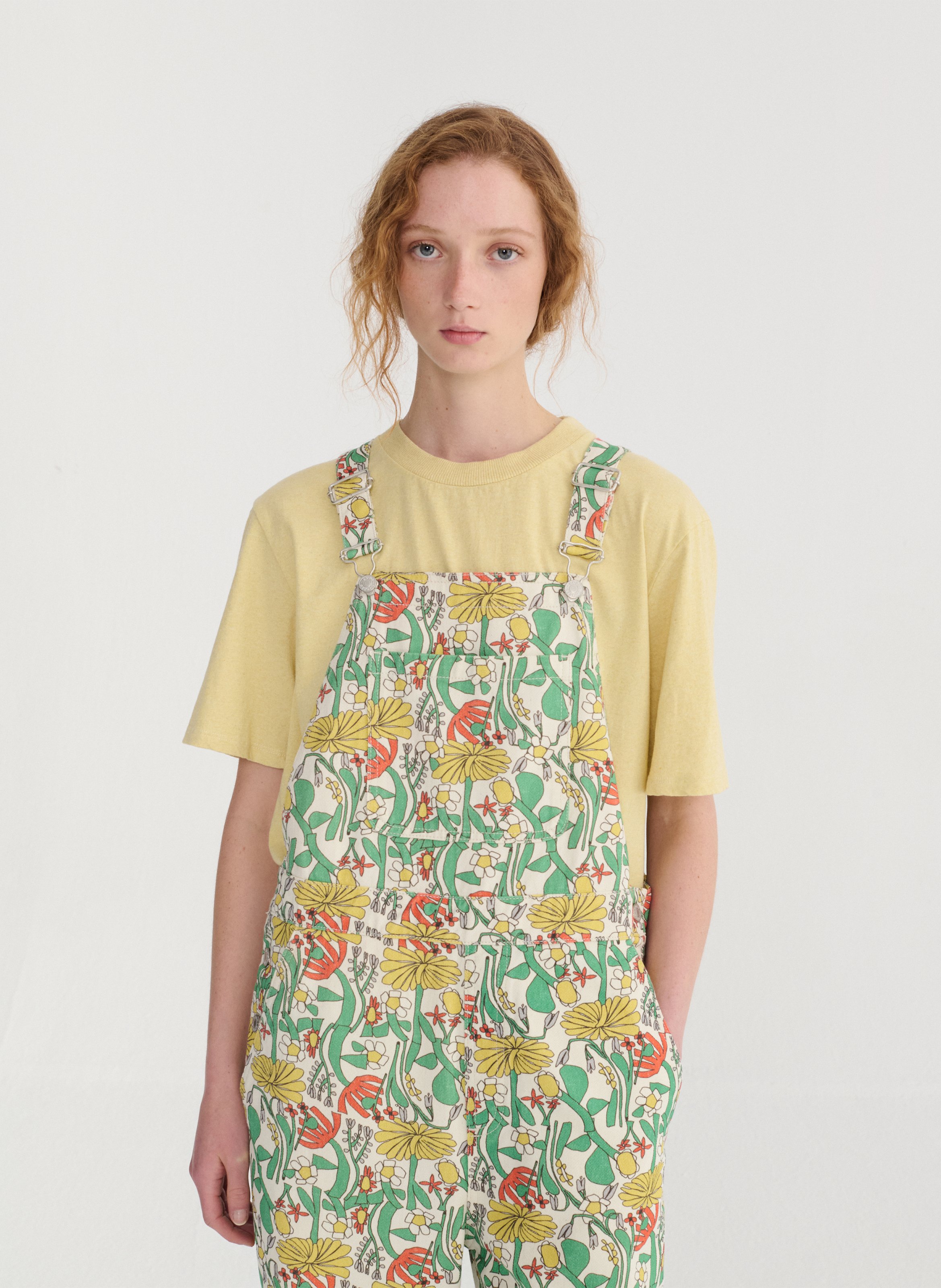Oversized T-shirt met ronde hals van biologisch katoen en gerecycled katoen BOBO CHOSES Geel