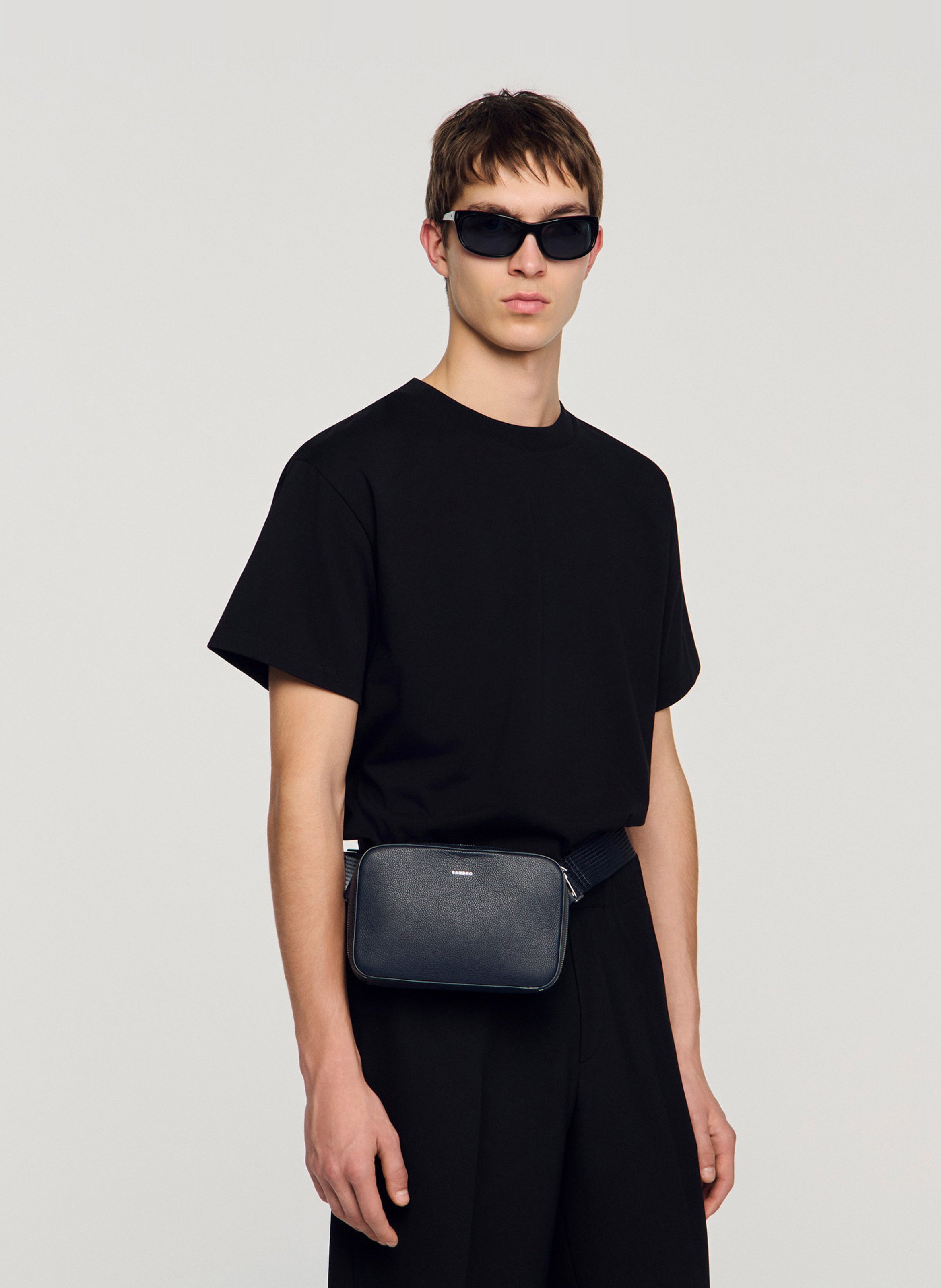 Leren heuptasje SANDRO Blauw