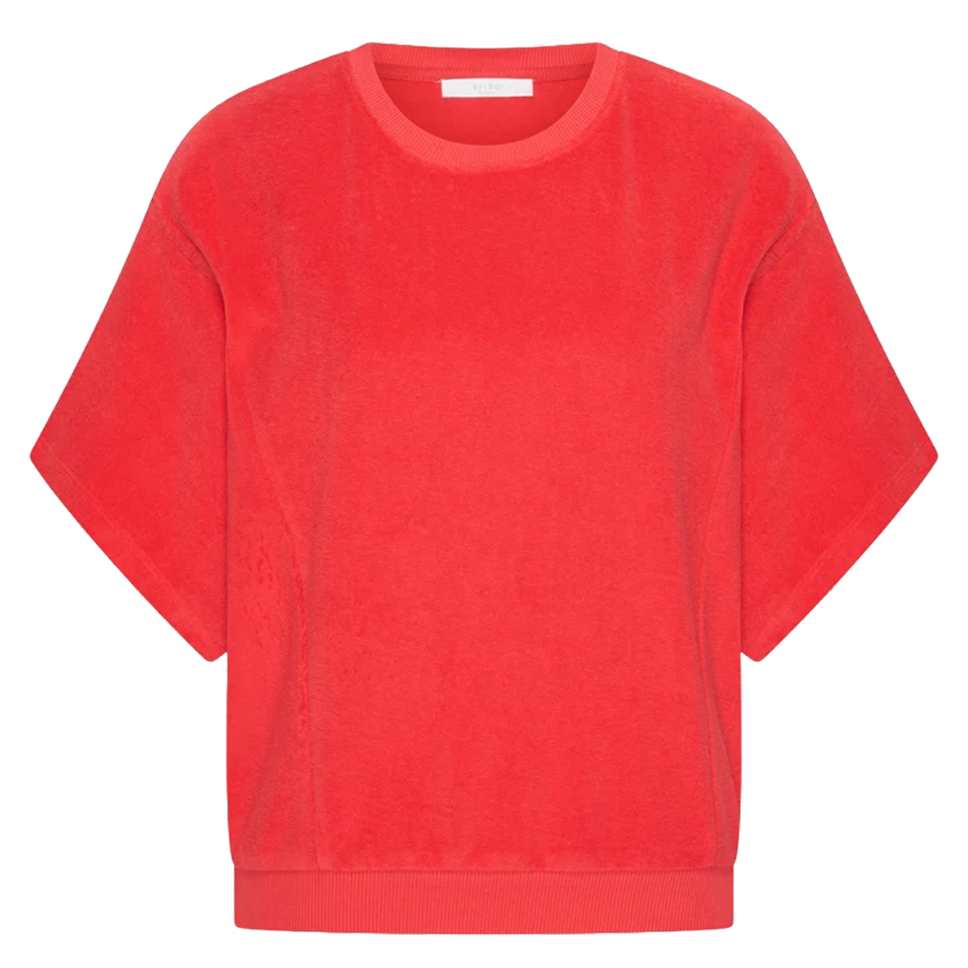 Top droit col rond en coton bio mélangé BY BAR Rouge