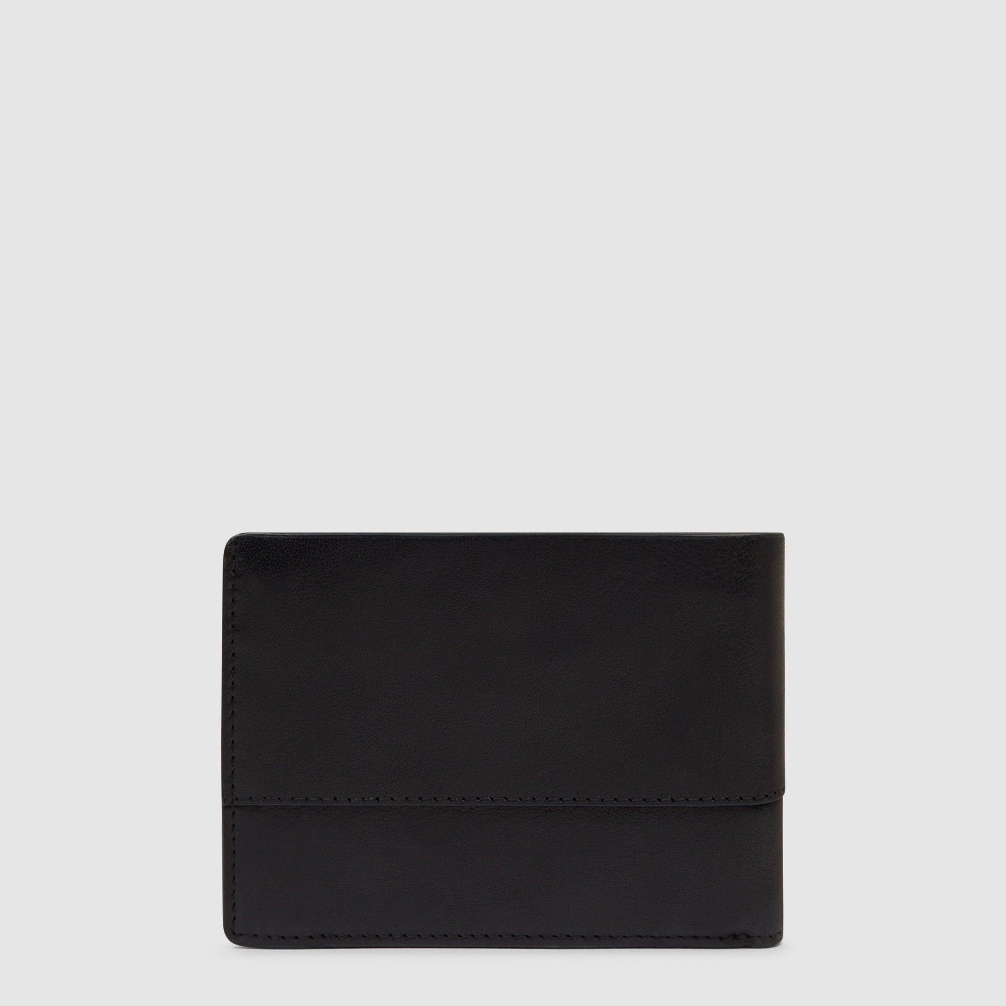 Men's wallet with ID card holder flap Black