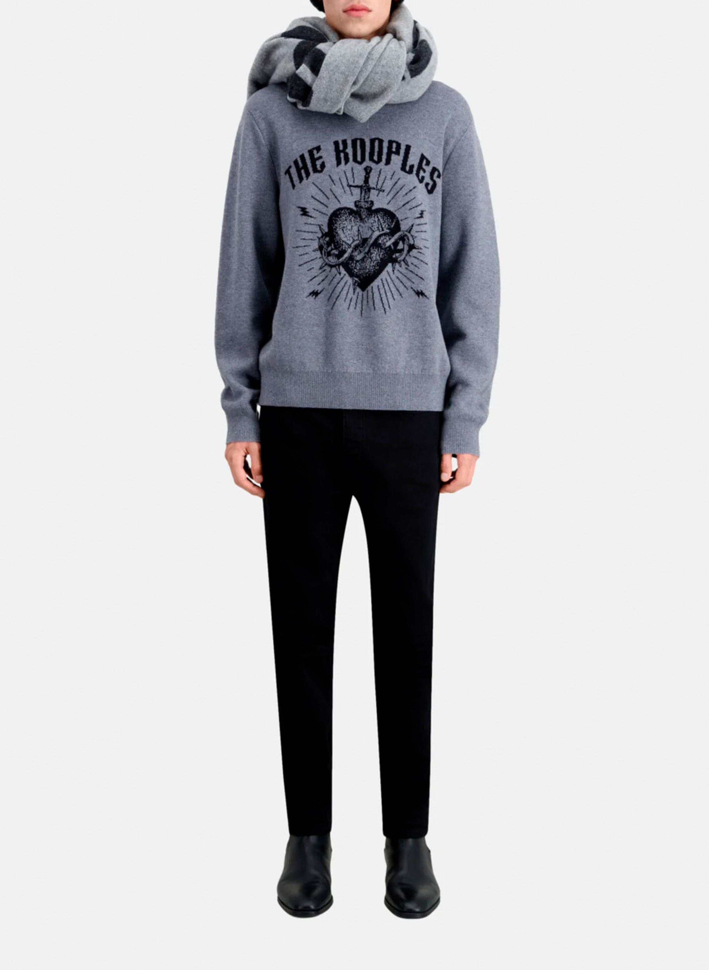 Round-neck jacquard jumper THE KOOPLES Black