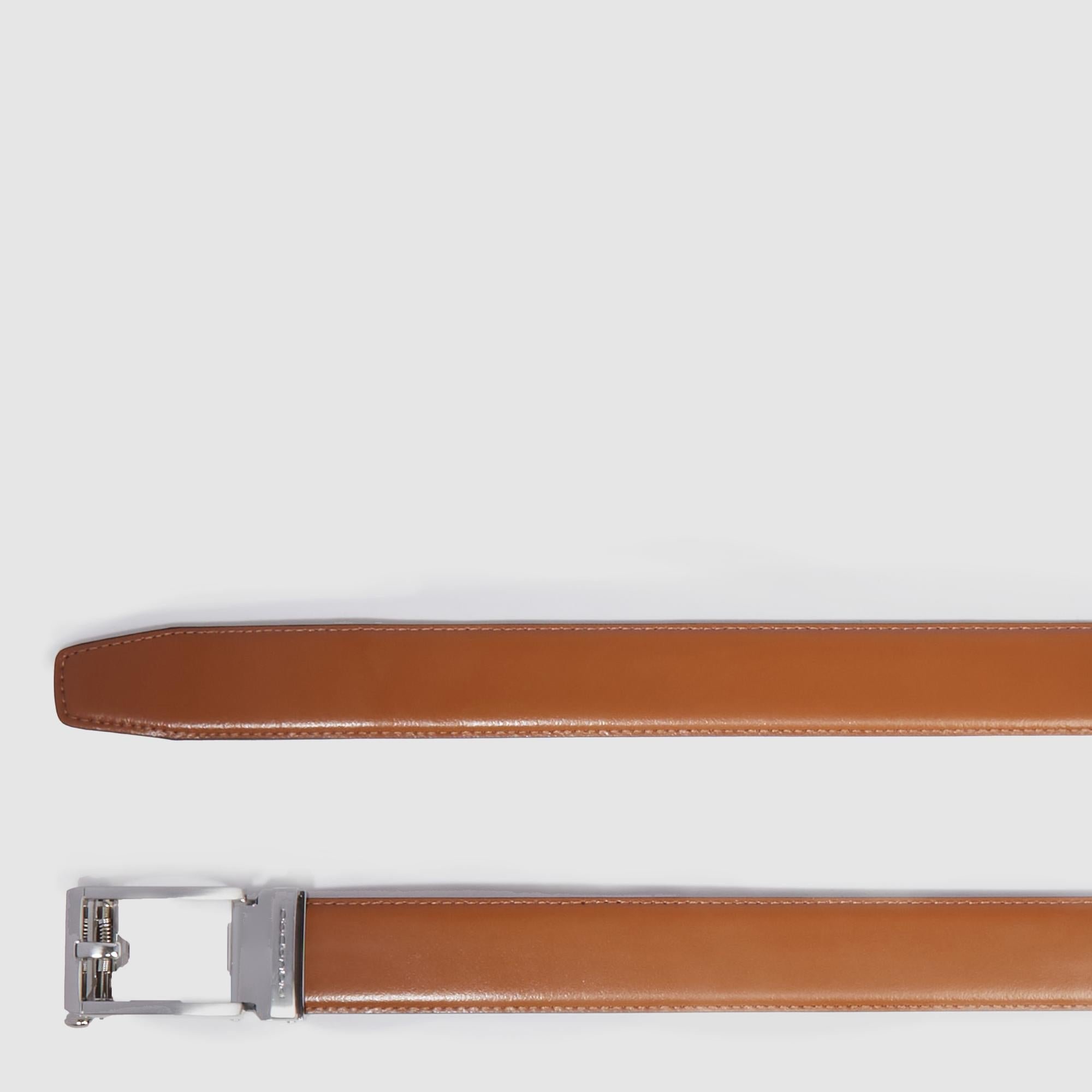 Men's leather belt, adjustable without holes PIQUADRO Brown
