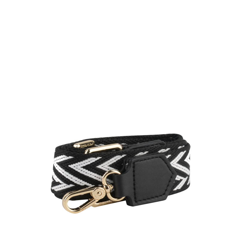 Cotton shoulder strap trimmed with leather POURCHET