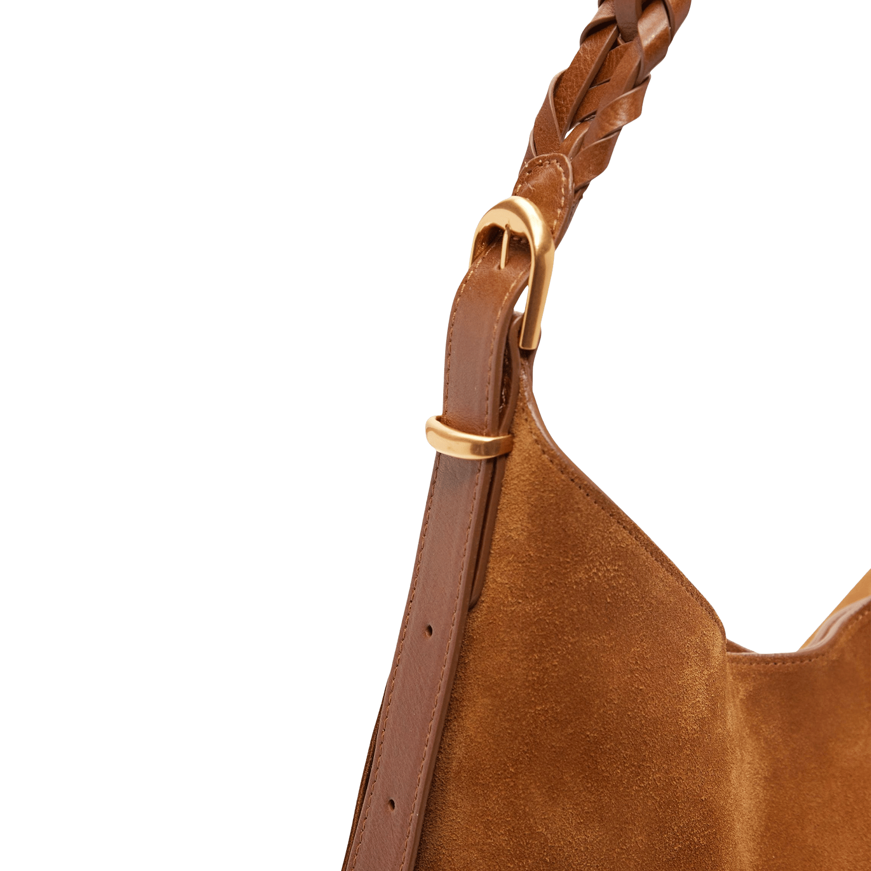 Sac hobo à franges en cuir souple VANESSA BRUNO Marron