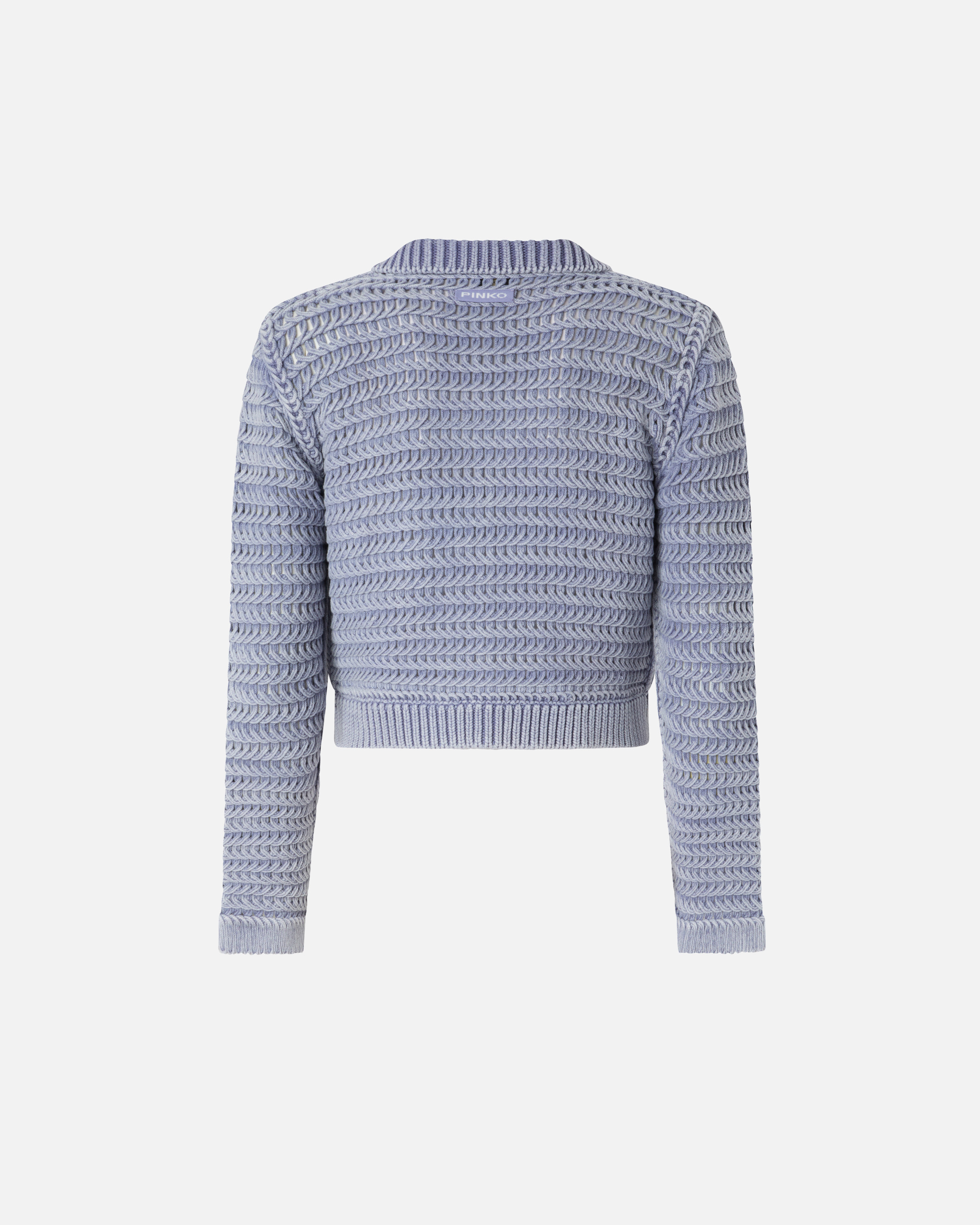 Cardigan cropped en grosse maille et torsades PINKO Violet