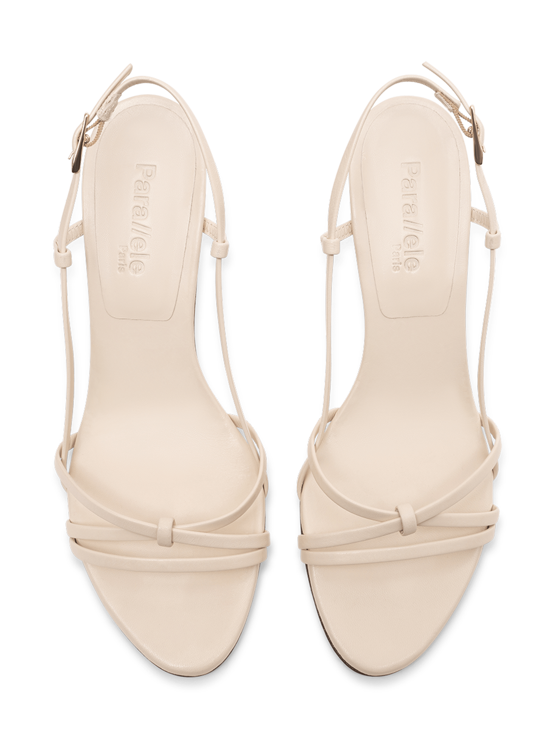 Latte nappa leather sandals PARALLELE PARIS White