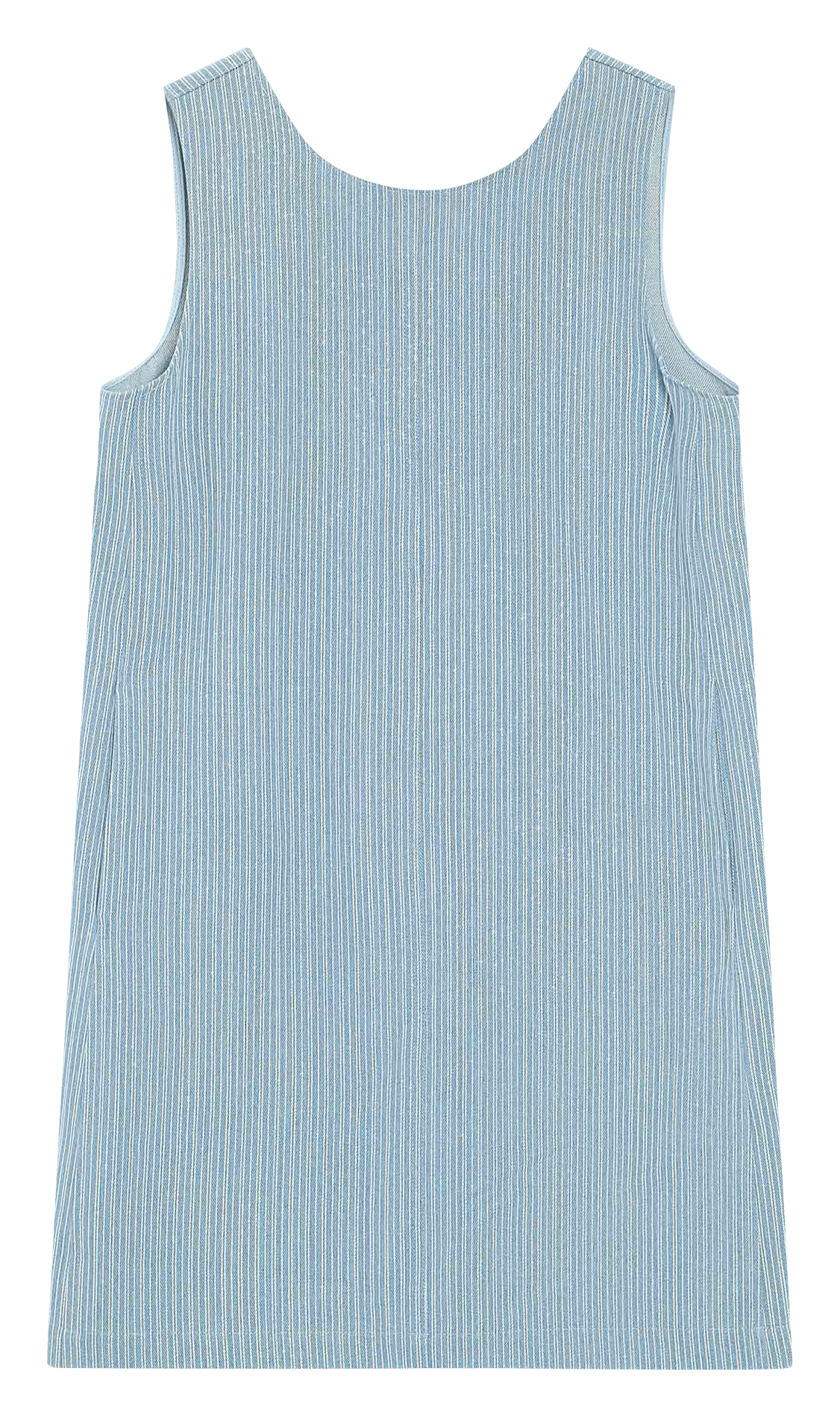 Short round-neck cotton striped dress GRACE ET MILA Blue