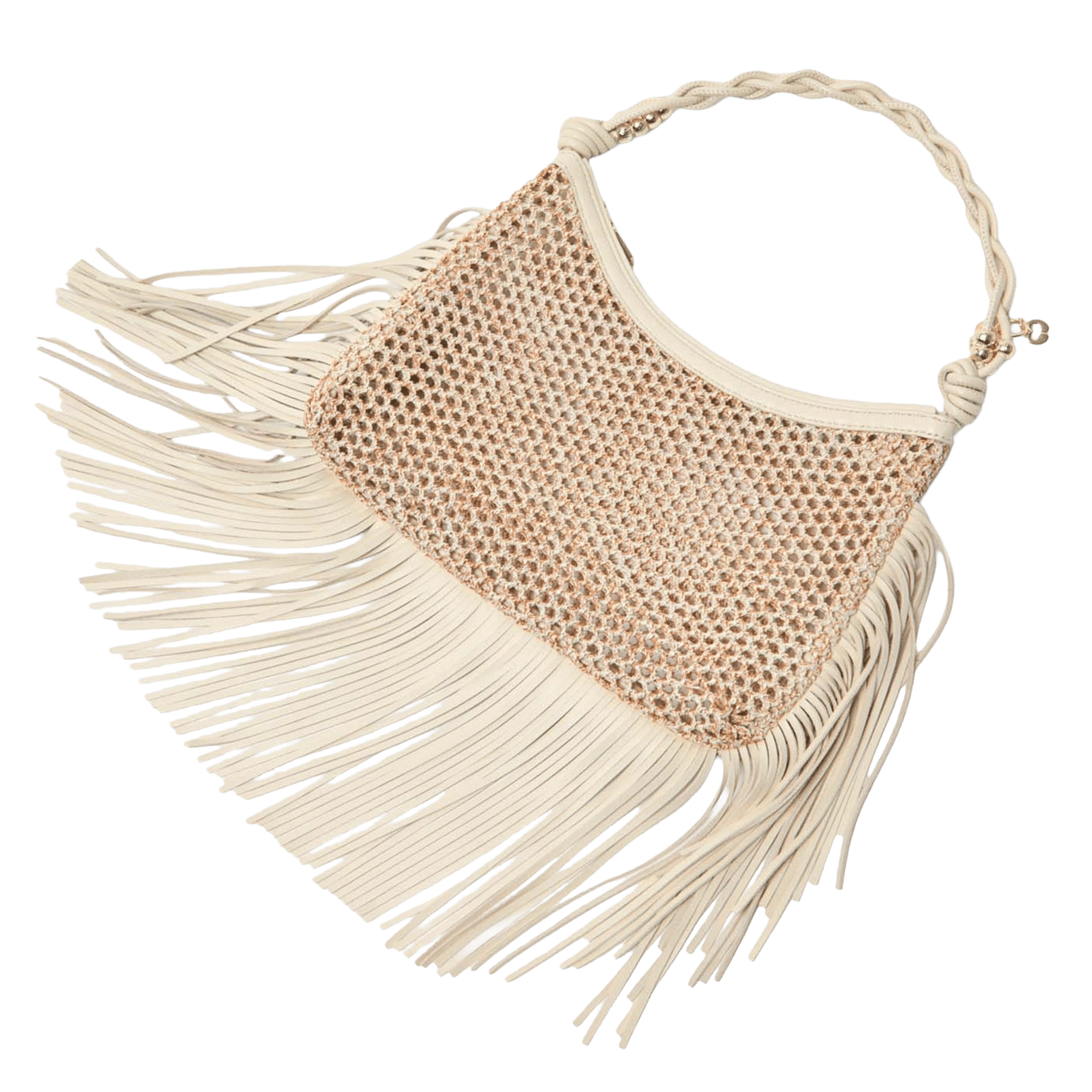Sac hobe en cuir MAJE Beige