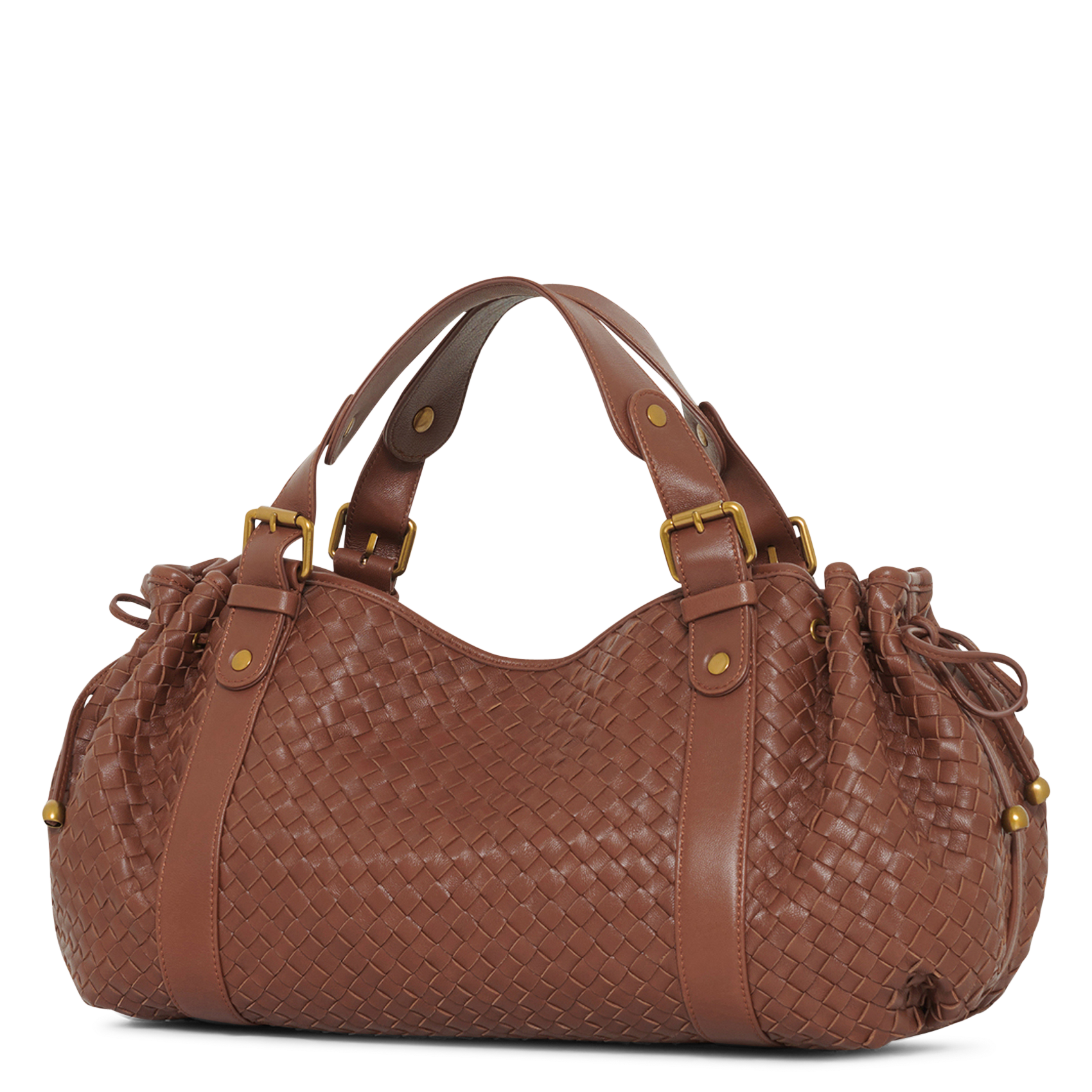 Braided leather shoulder bag GERARD DAREL Brown