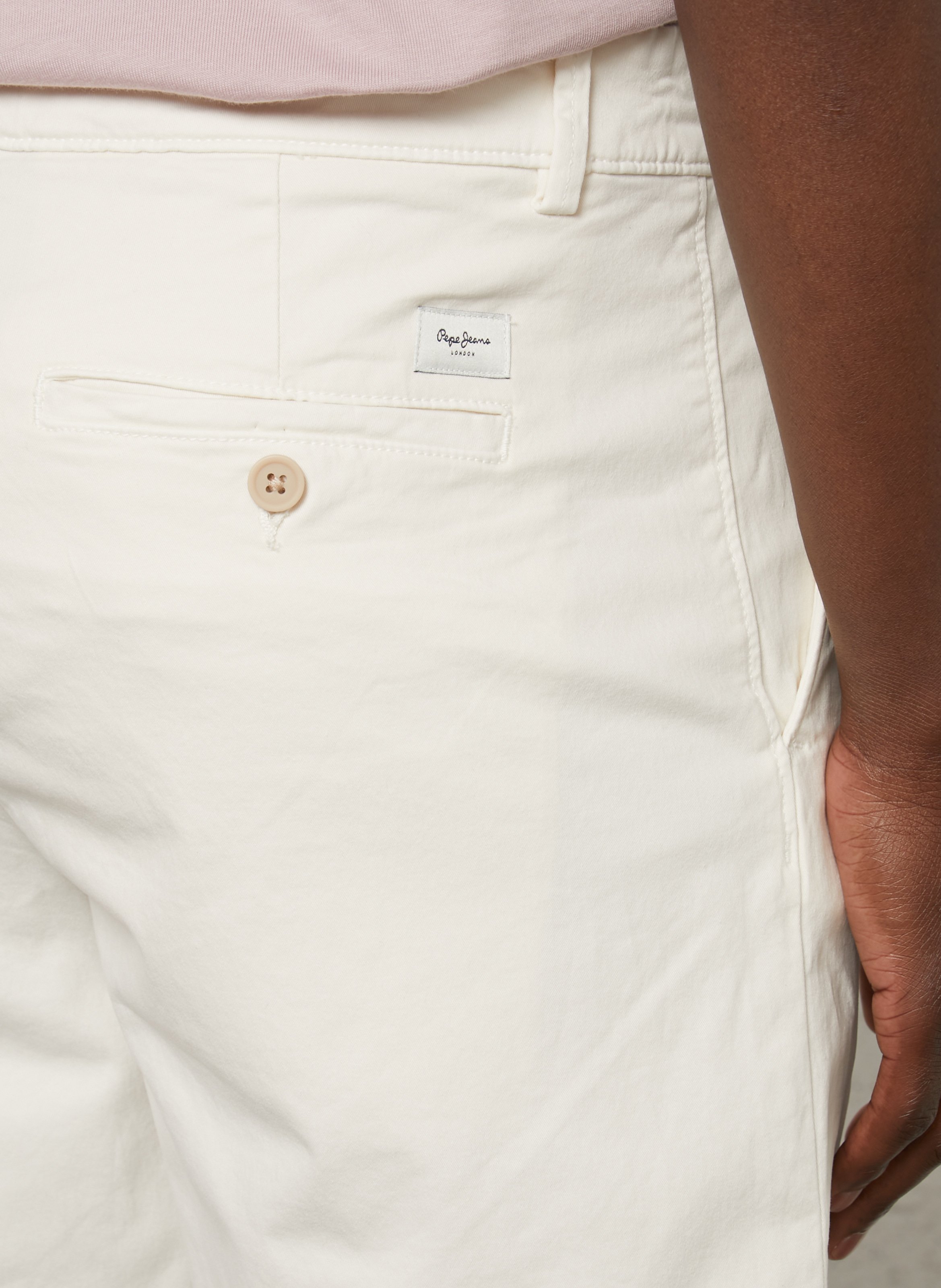 Short droit en coton mélangé PEPE JEANS Beige