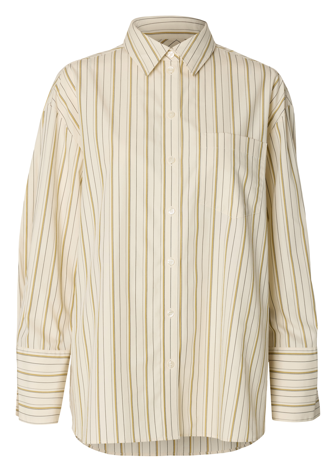 Chemise oversize en coton bio mélangé SELECTED Beige