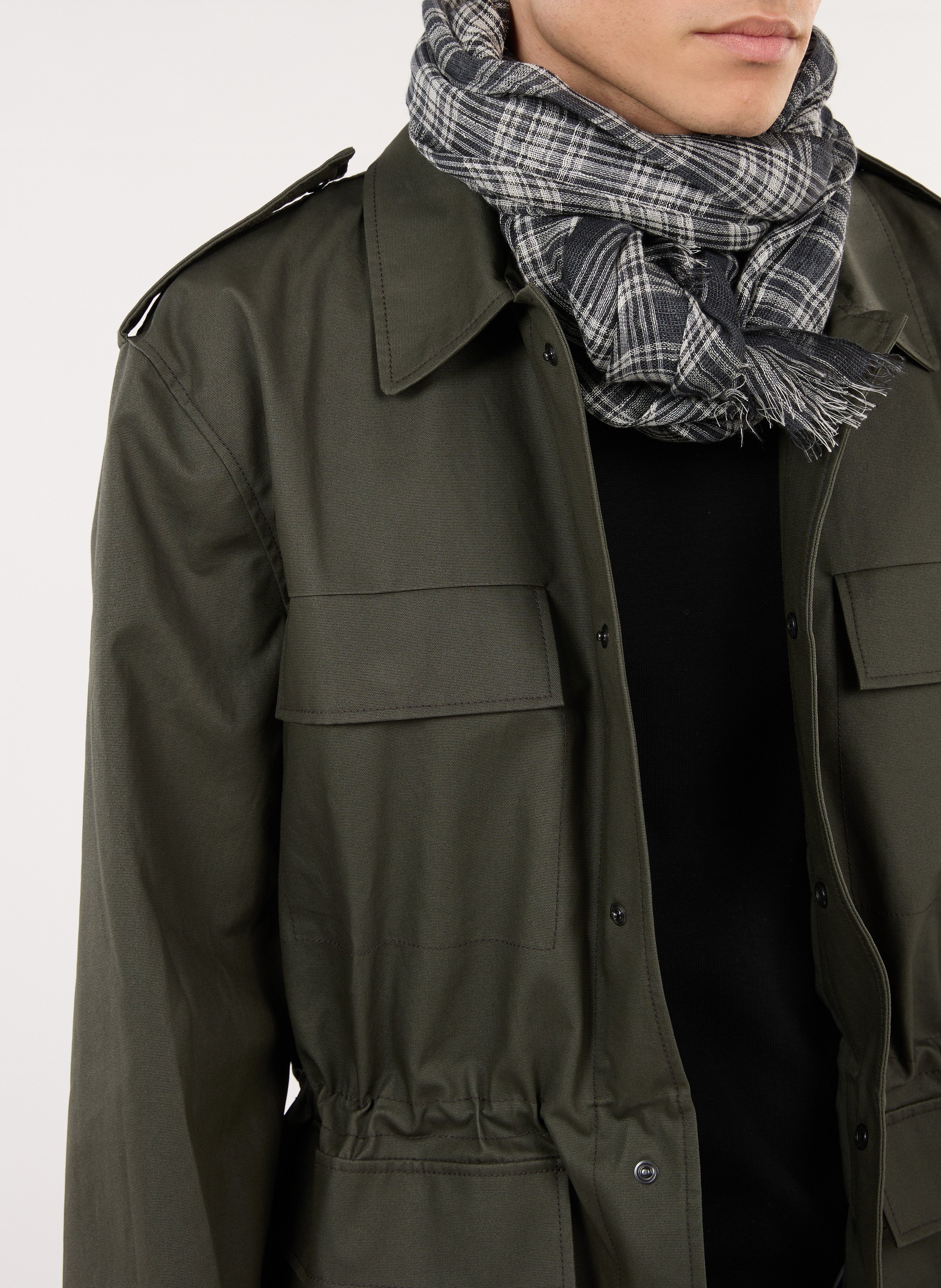 Gerade geschnittener Blouson aus Baumwoll-Mix mit klassischem Kragen SAISON 1865 Khaki