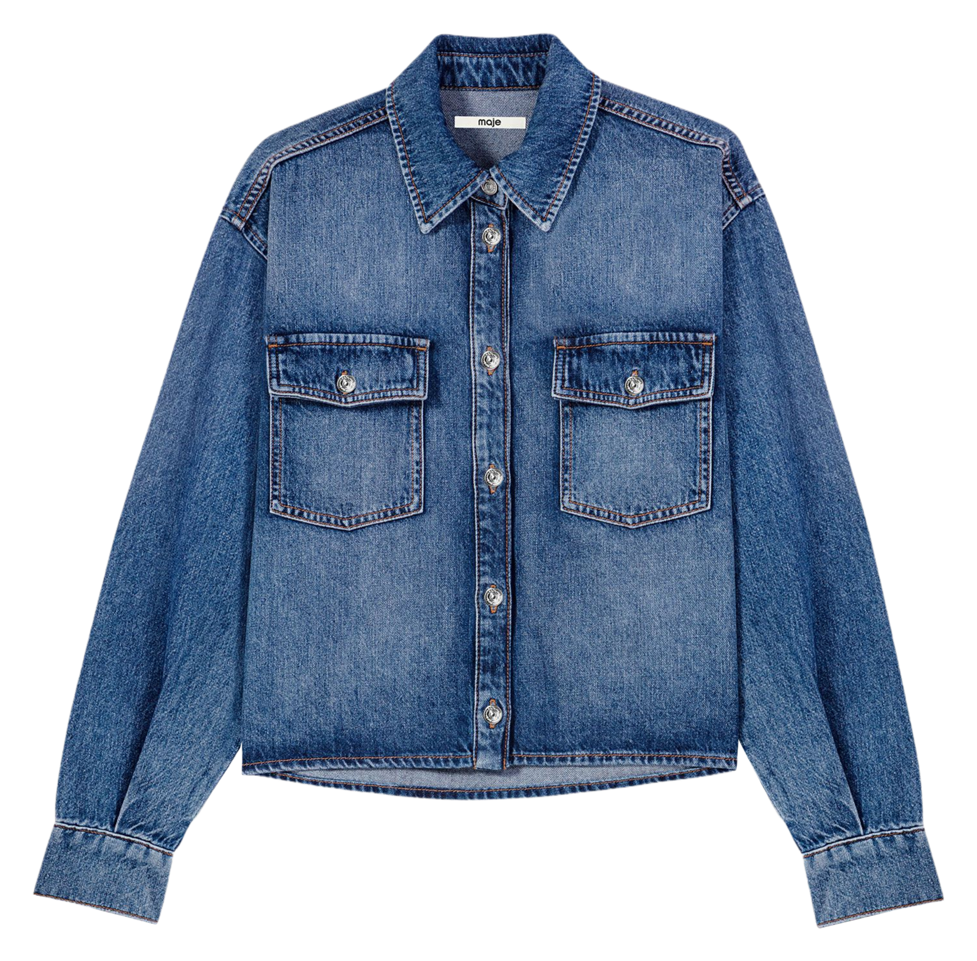 Oversized denim shirt MAJE Blue
